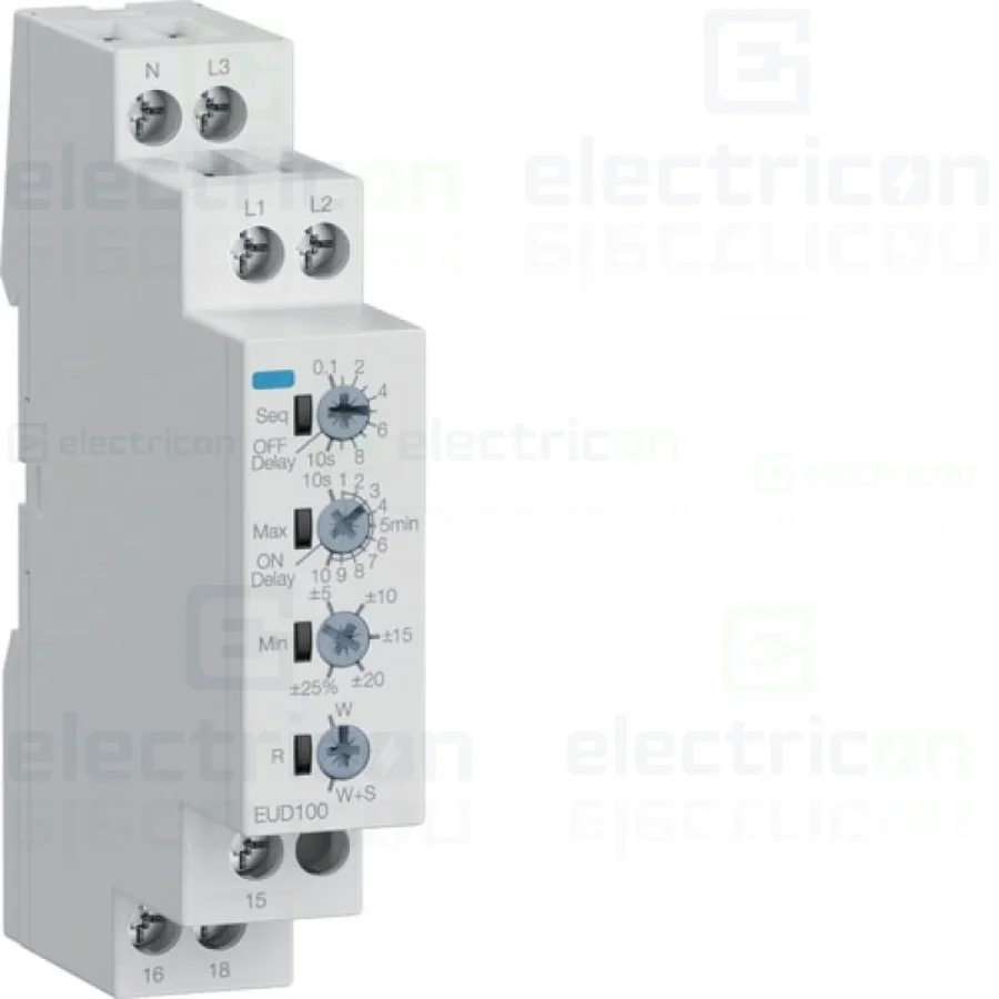 Releu de control, monitorizare mono și trifazat (1P+N, 3P+N) cu montare pe șină DIN, 1W, Hager, EUD100 [2]