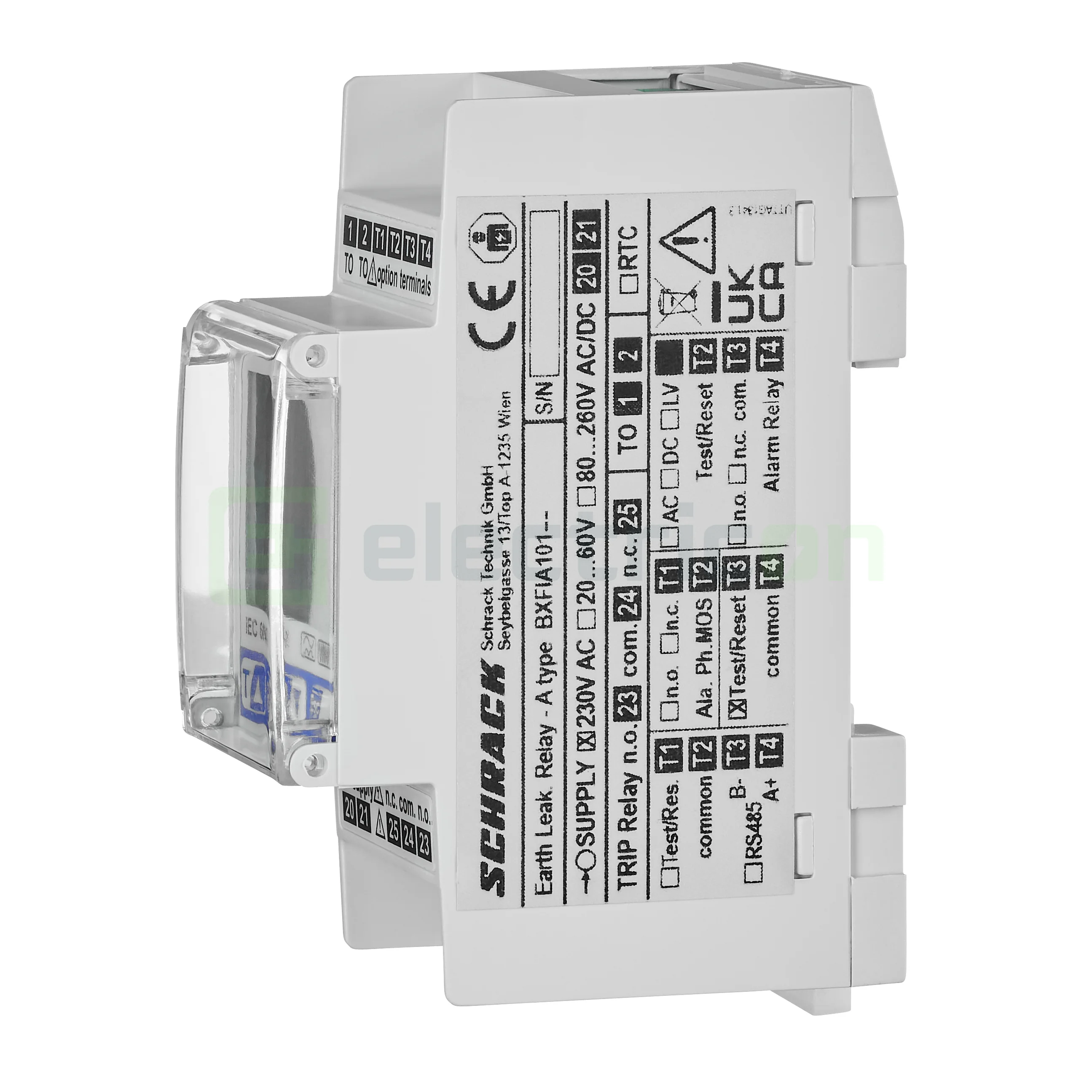 Releu diferențial Schrack BXFIA101, tip A, LCD, 30mA-3A, monitorizare [4]