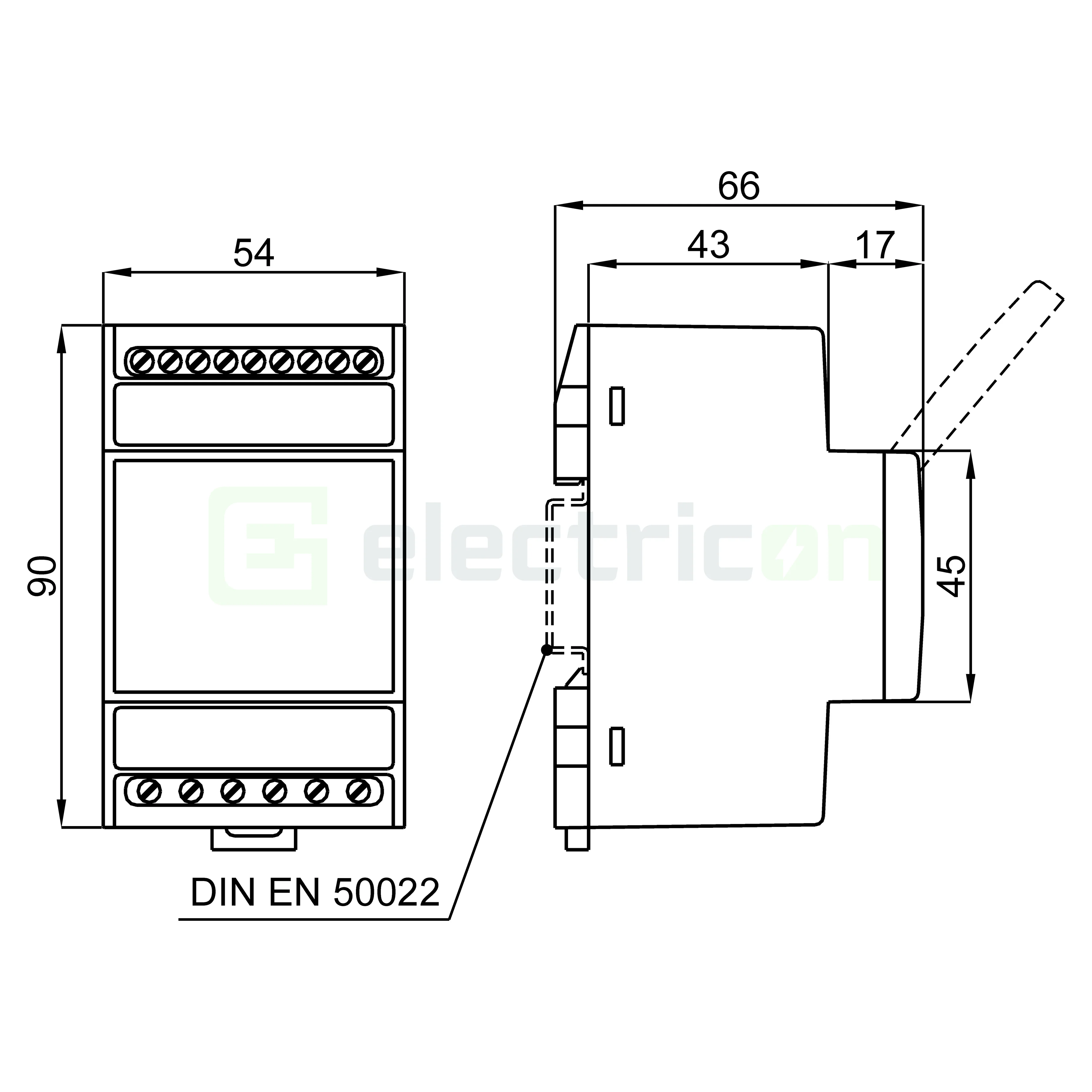 Releu diferential tip A, fara display, de la 30 mA la 3 A, Schrack [7]