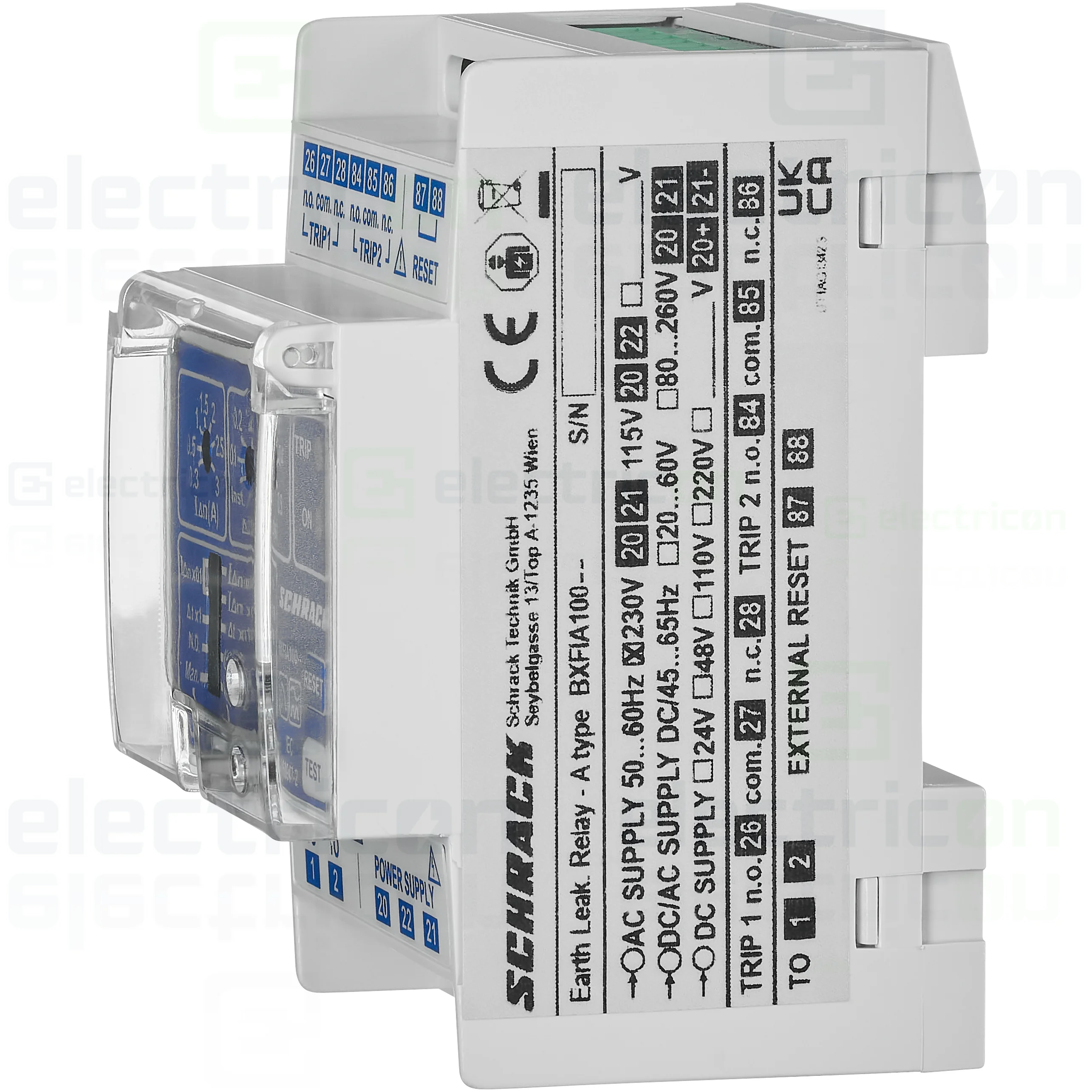 Releu diferential tip A, fara display, de la 30 mA la 3 A, Schrack [4]