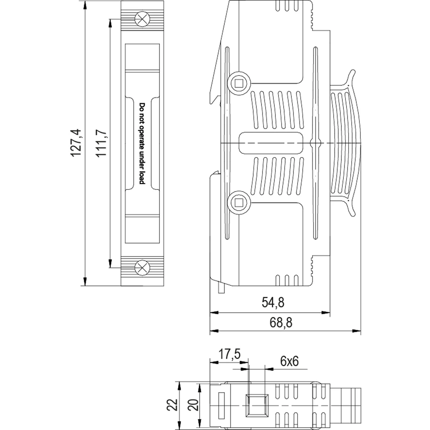 Separator fuzibil (soclu) fotovoltaic, pentru CH10x85, maxim 32A, 1P, EFH 10/14x85,  ETI, 001703005  [2]
