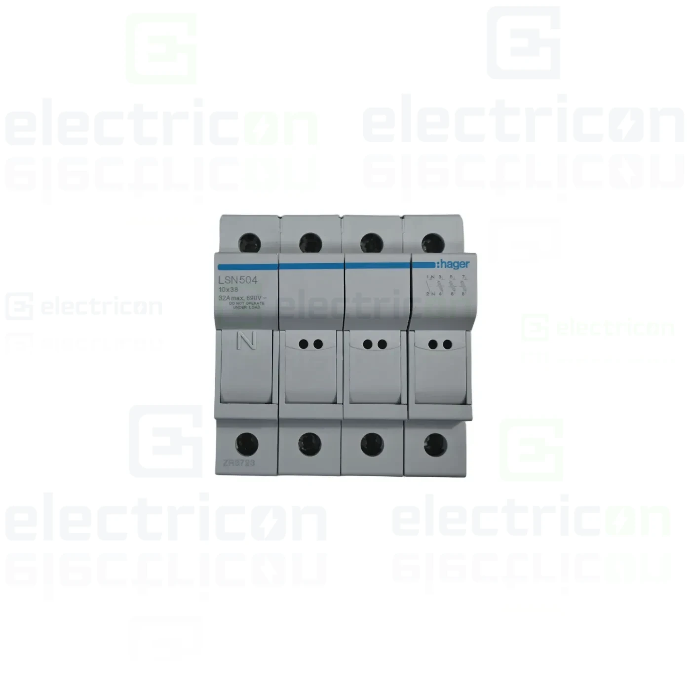 Separator fuzibil (soclu), pentru CH 10x38, maxim 32A, 3P+N