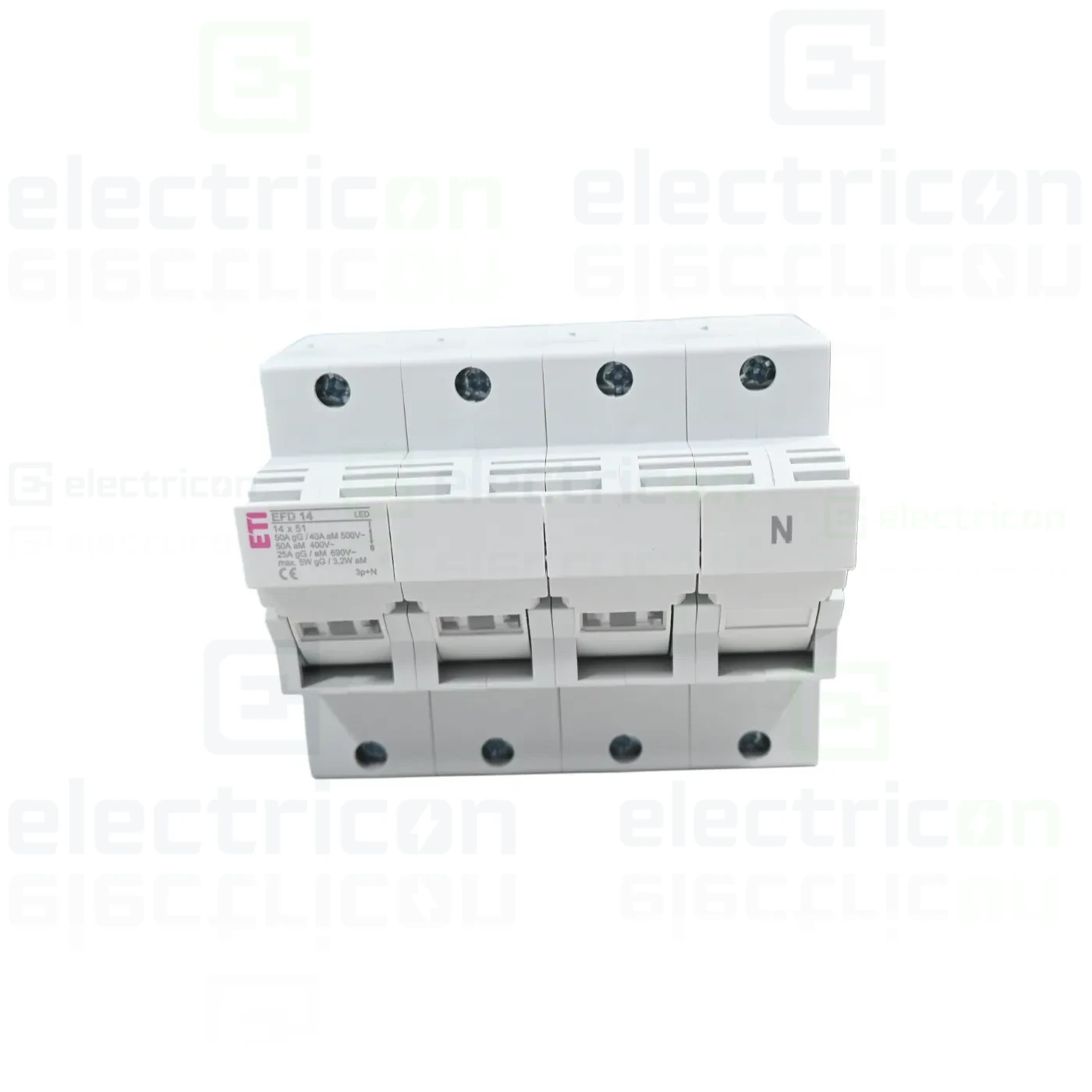 Separator fuzibil (soclu), pentru CH14x51, maxim 50A, 3P+N, cu LED,EFD 14 3p+N LED,  ETI, 002560015 [5]