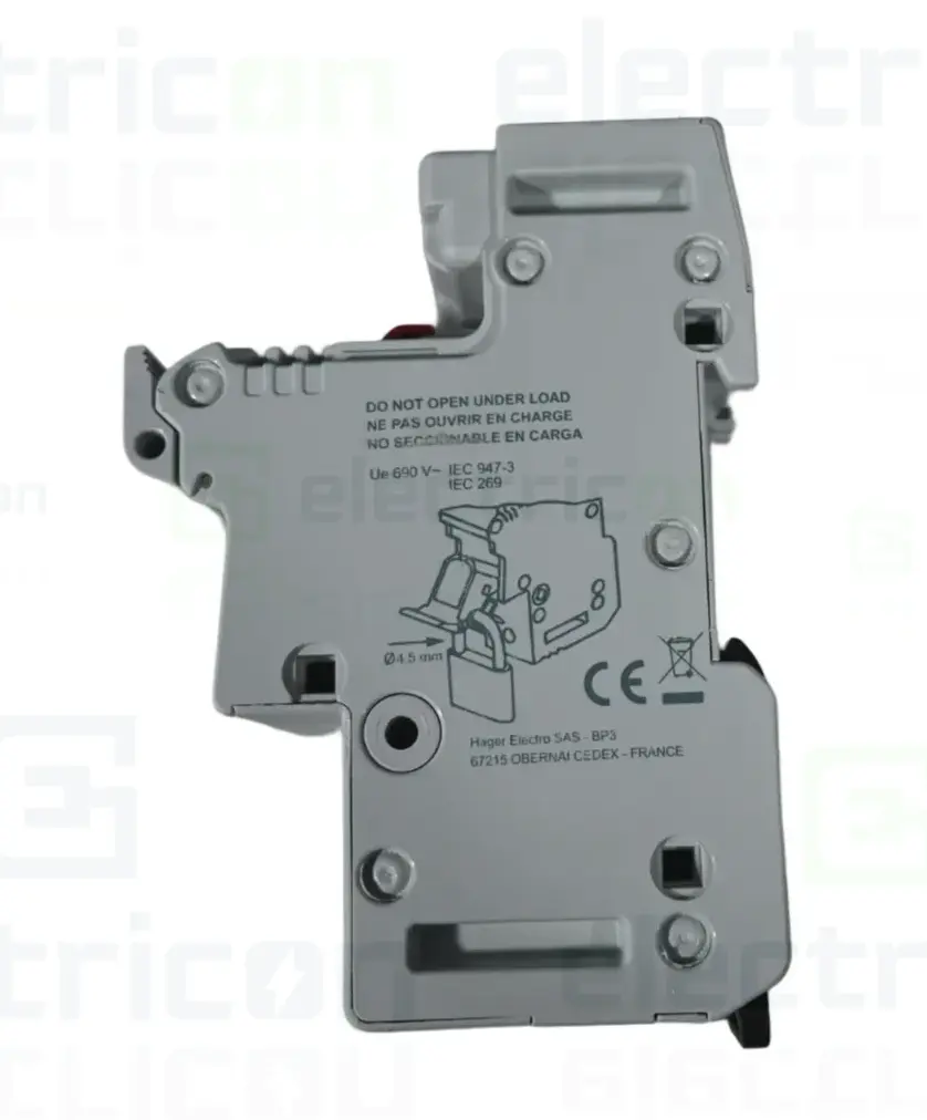 Separator fuzibil (soclu), pentru CH14x51, maxim 50A, cu LED, 1P+N, Hager, LS612 [4]