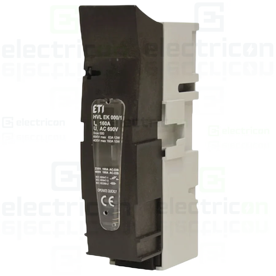 Separator fuzibil (soclu), pentru NH000, maxim 160A, 1P,HVL EK 000 1p M8,  ETI, 001701400 [1]