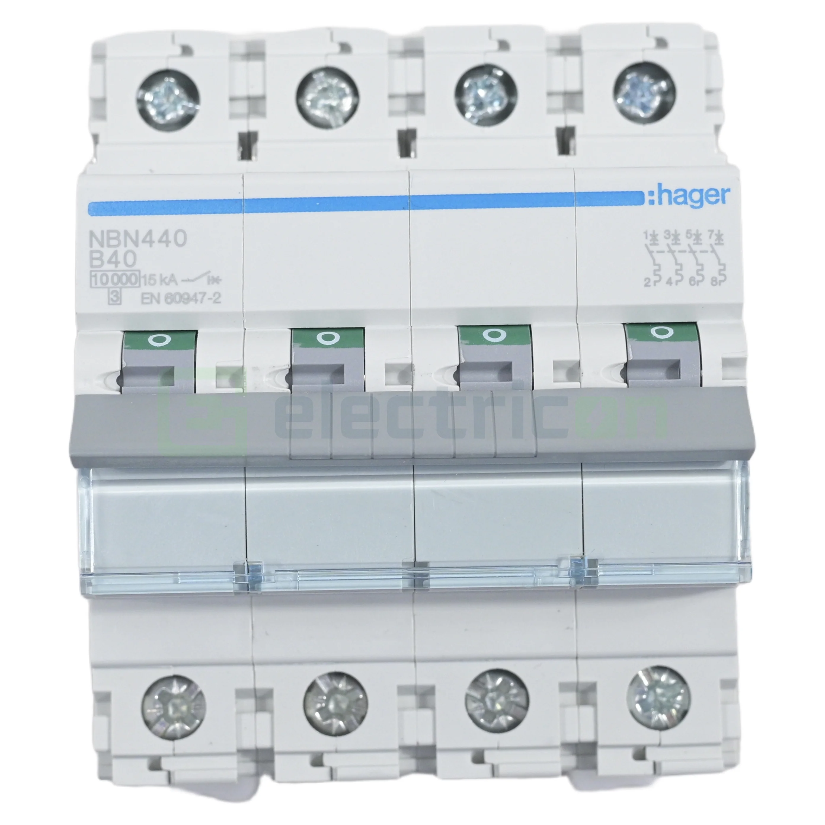 Disjunctor Hager NBN440, 4P 40A, 10kA, curba B, montaj modular, 4 module DIN [2]