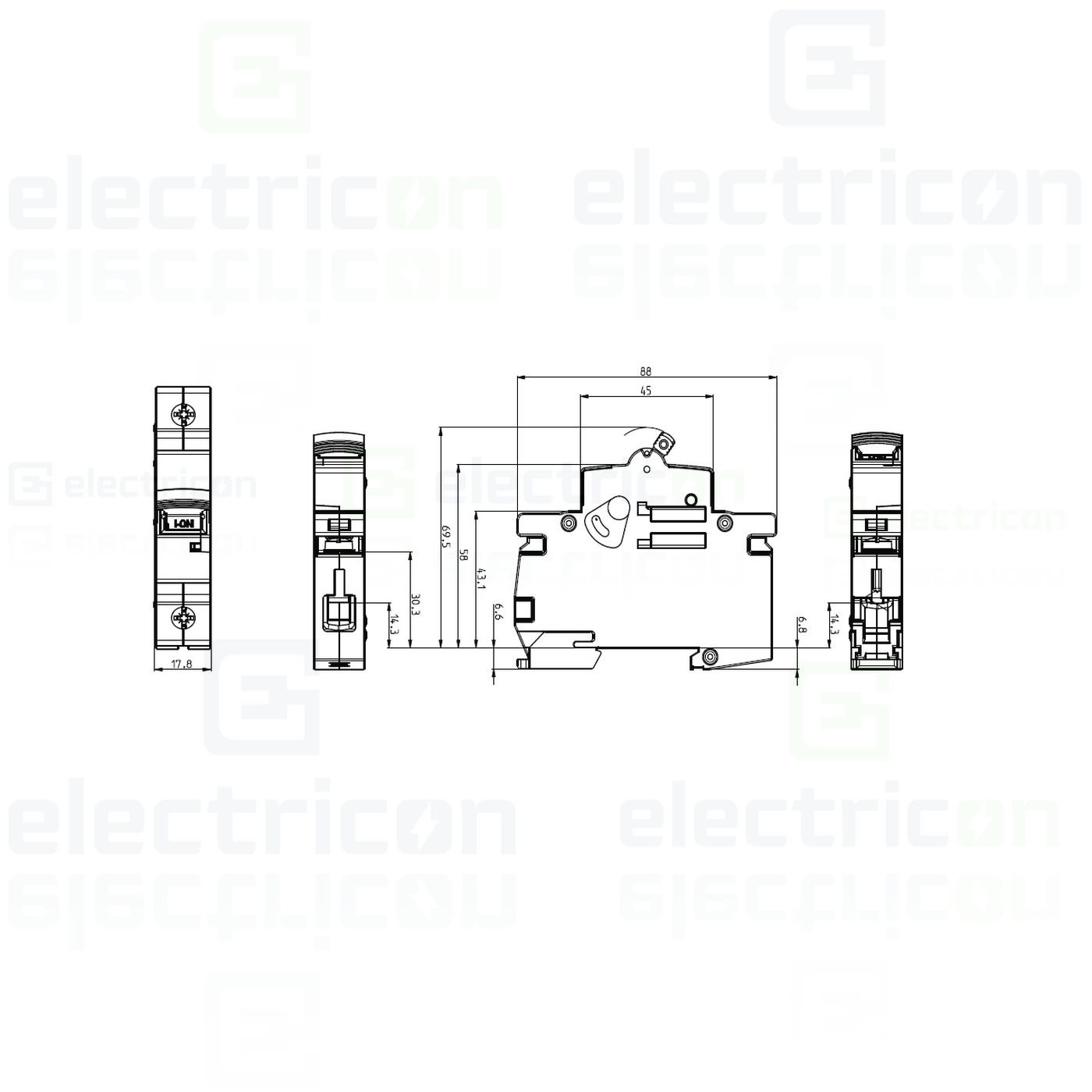 Siguranta automata (disjunctor) MCB, C50, 50A, 3P+N 6kA, 4M, ETI ,001900435 [2]