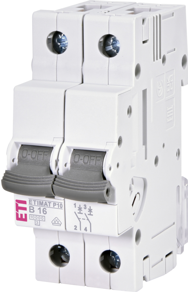 Siguranta automata MCB ETI 16A 2P Curba B 10kA 2M 001901210 [1]