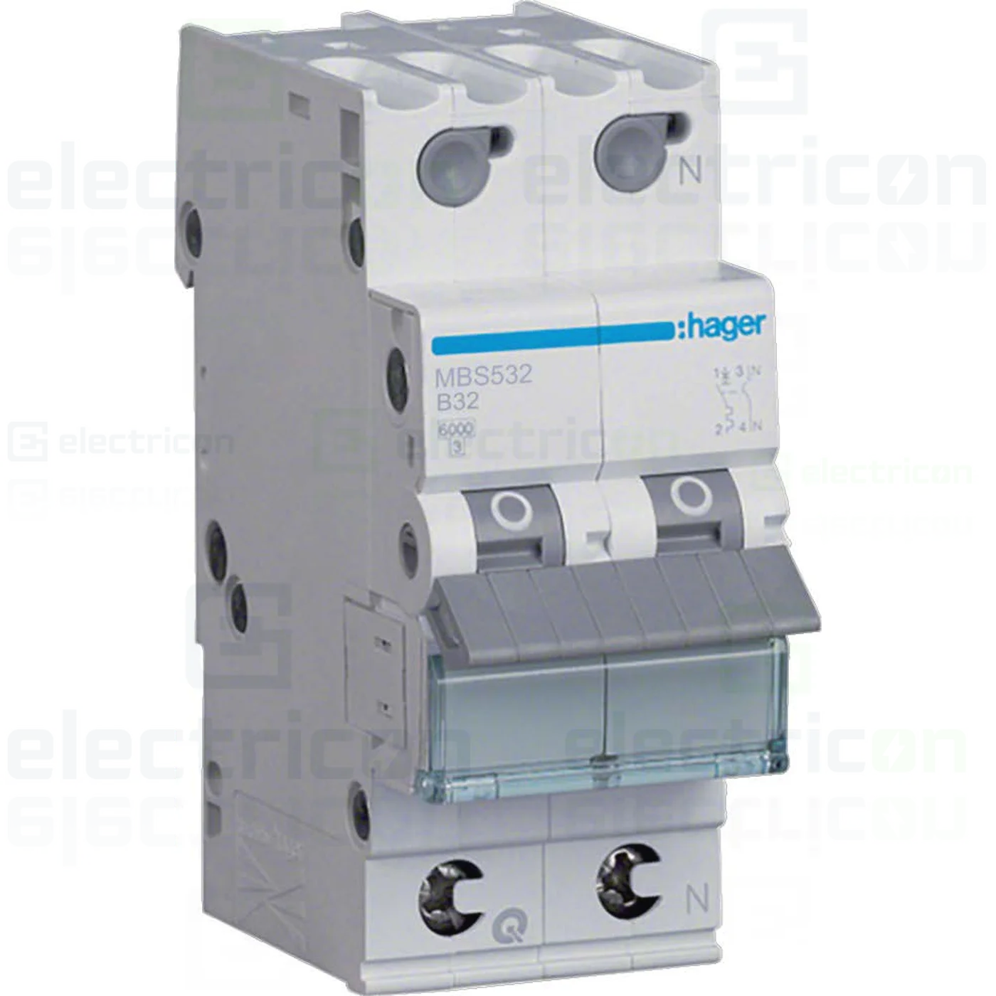 Disjunctor MCB Hager MBS532 1P+N curba B 32A QuickConnect [1]