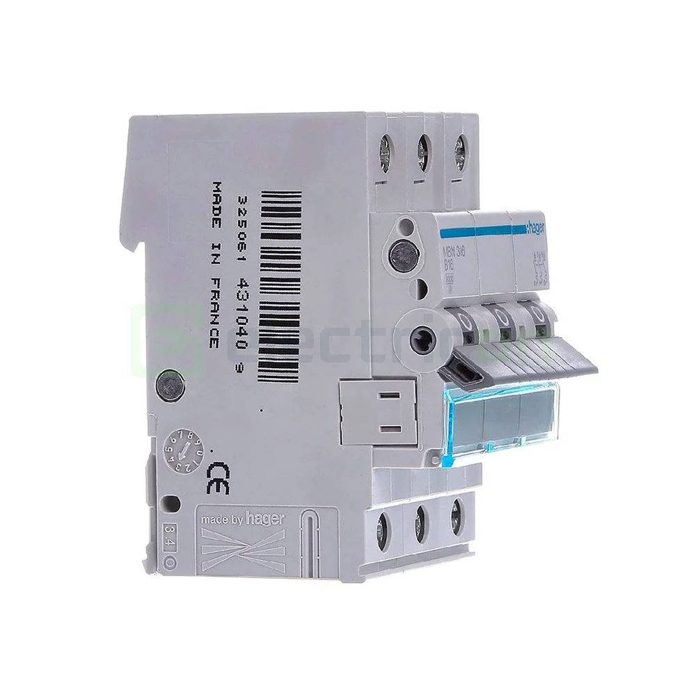 Disjunctor MCB Hager MBN306 3P curba B 6A [3]