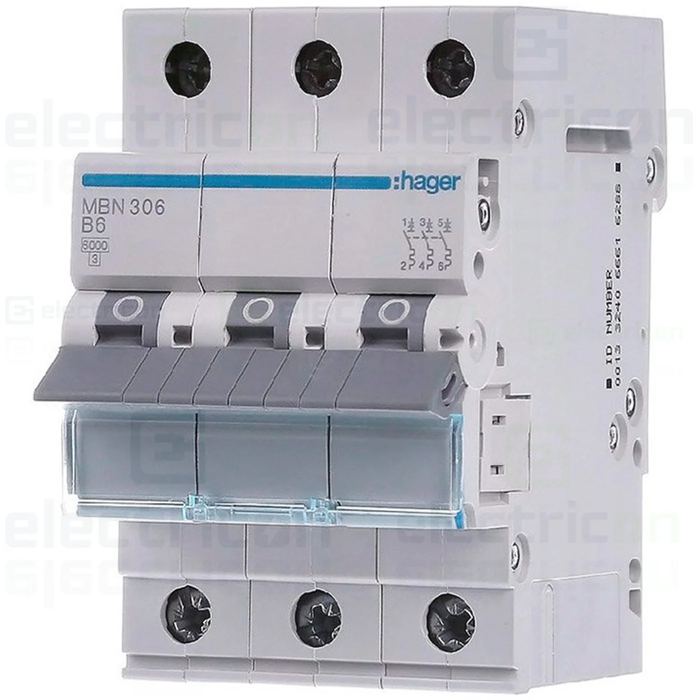Disjunctor MCB Hager MBN306 3P curba B 6A [1]