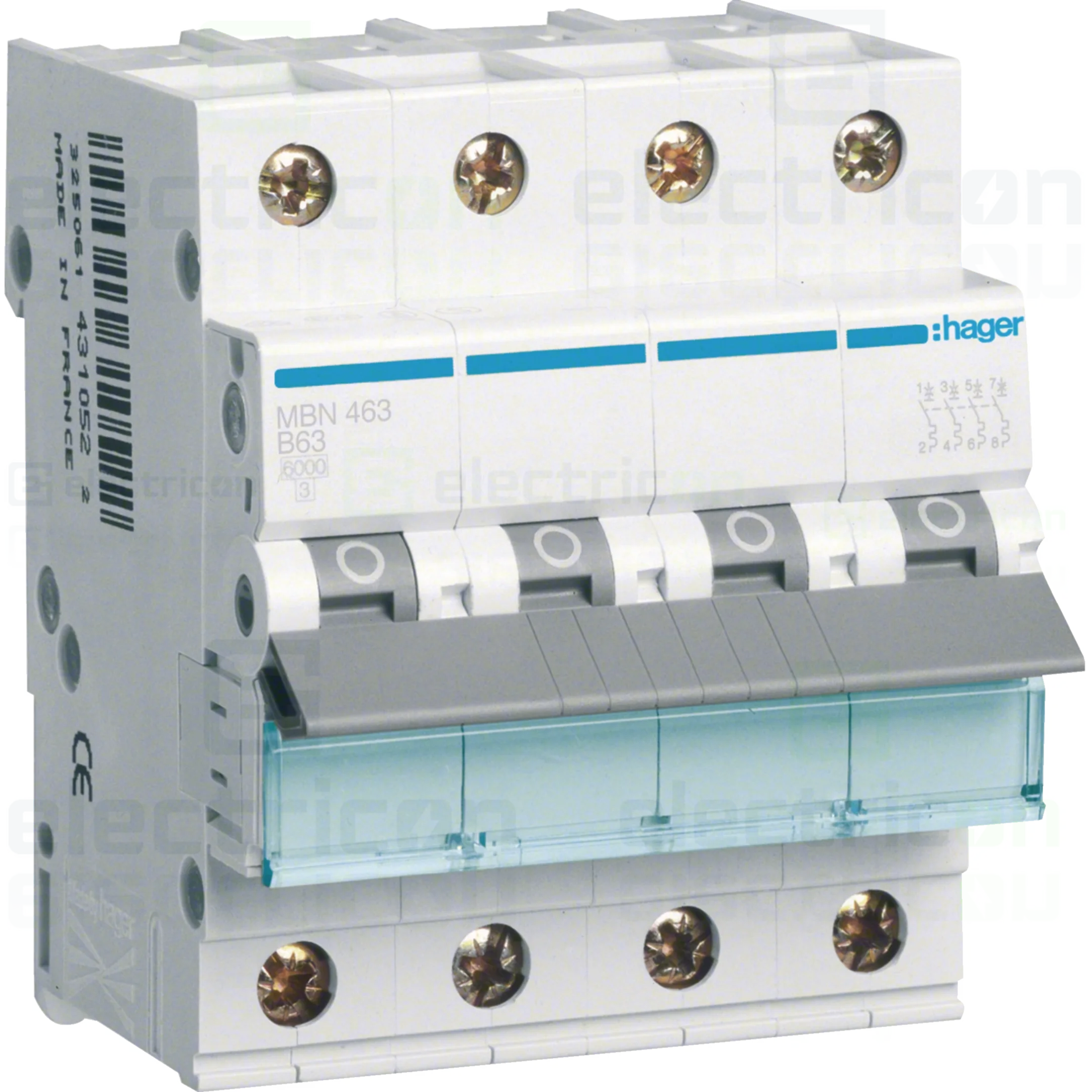Disjunctor MCB Hager MBN463, 4P, curba B, 63A, 6kA [1]