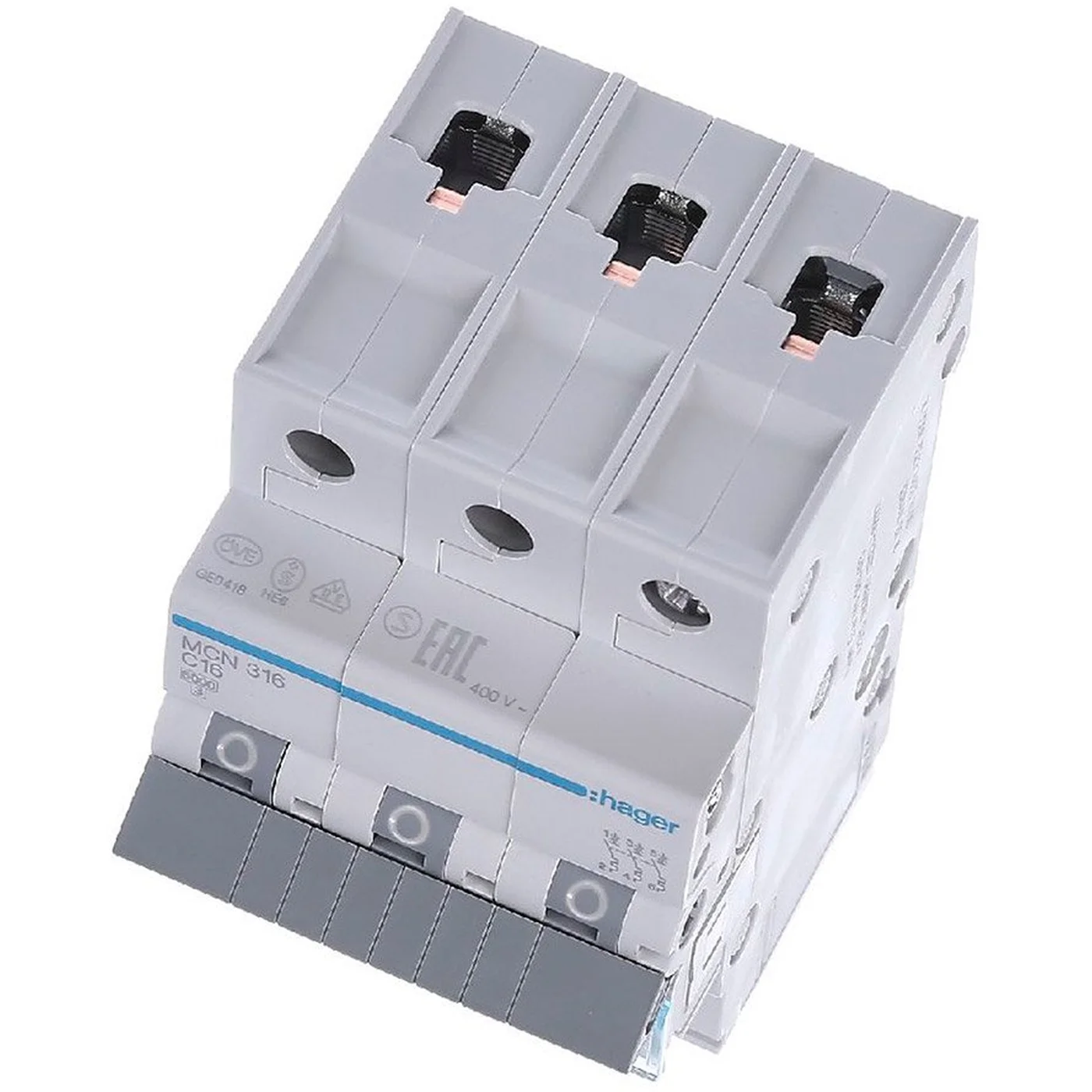 Siguranta automata (disjunctor) MCB, curba C, 32 A, 3P, 6 kA, 3M, Hager, MCN332 [3]