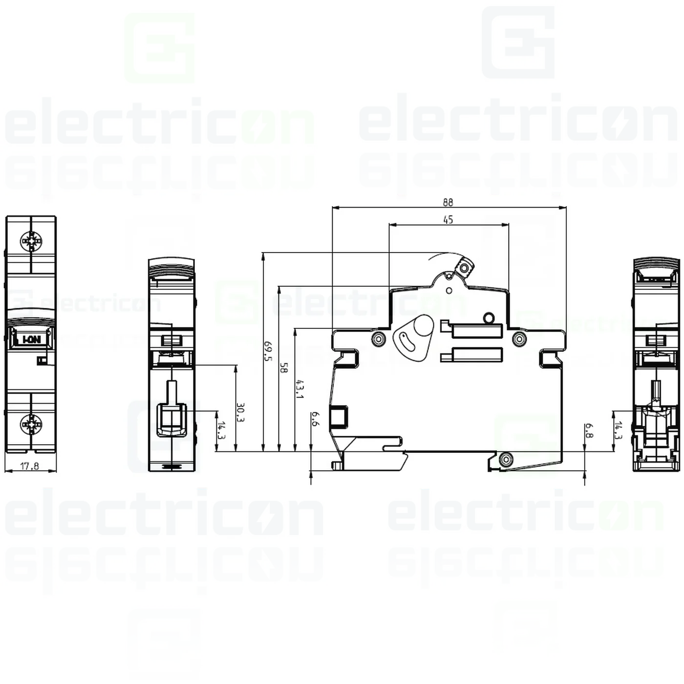 Disjunctor monopolar ETI ETIMAT P6 50A curva C 6kA - 001900035 [2]