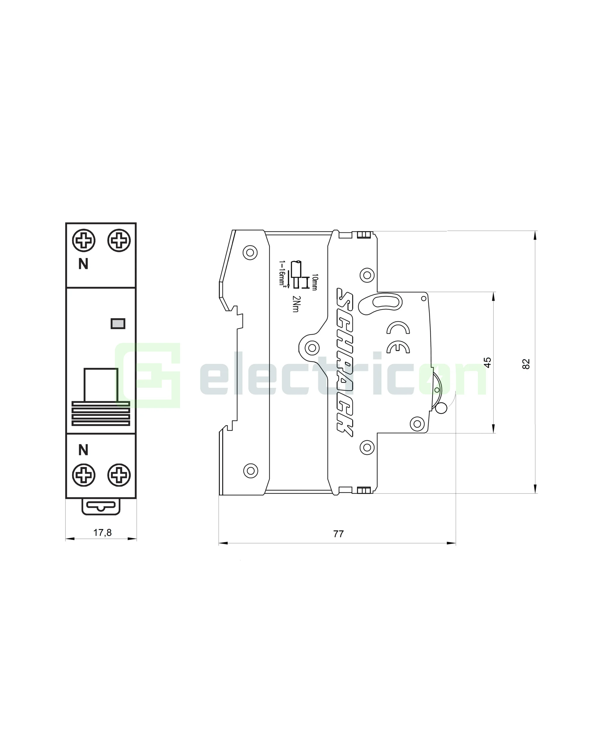 Siguranta Automata MCB Schrack Curba B 16 A 1P+N Cod AM618516 [10]