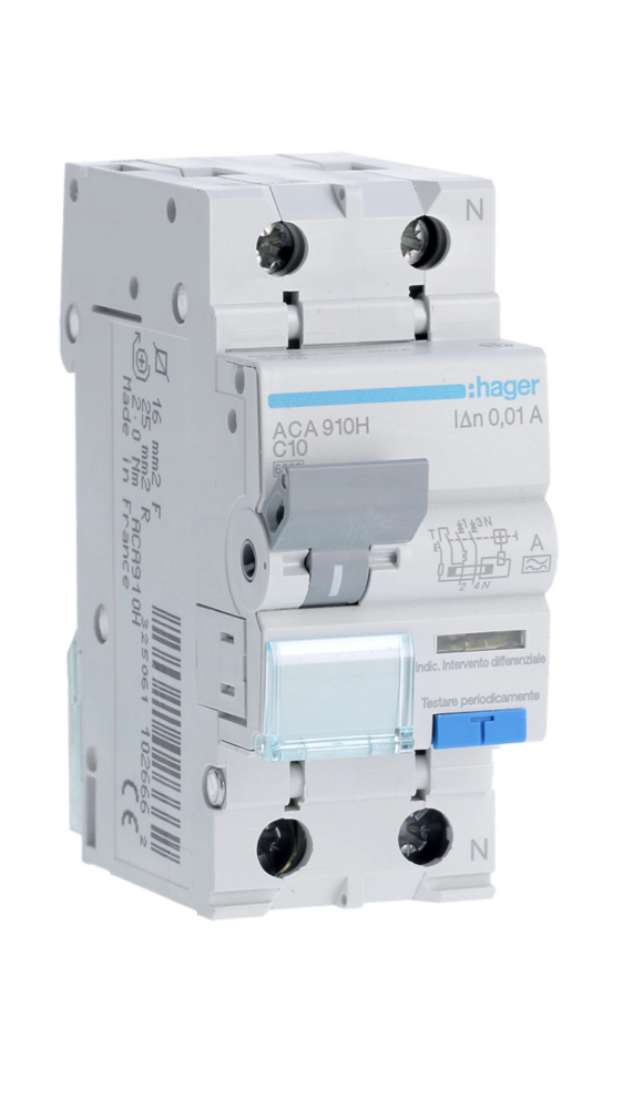 RCBO Hager ACA910H 1P+N tip A C10 10mA [2]