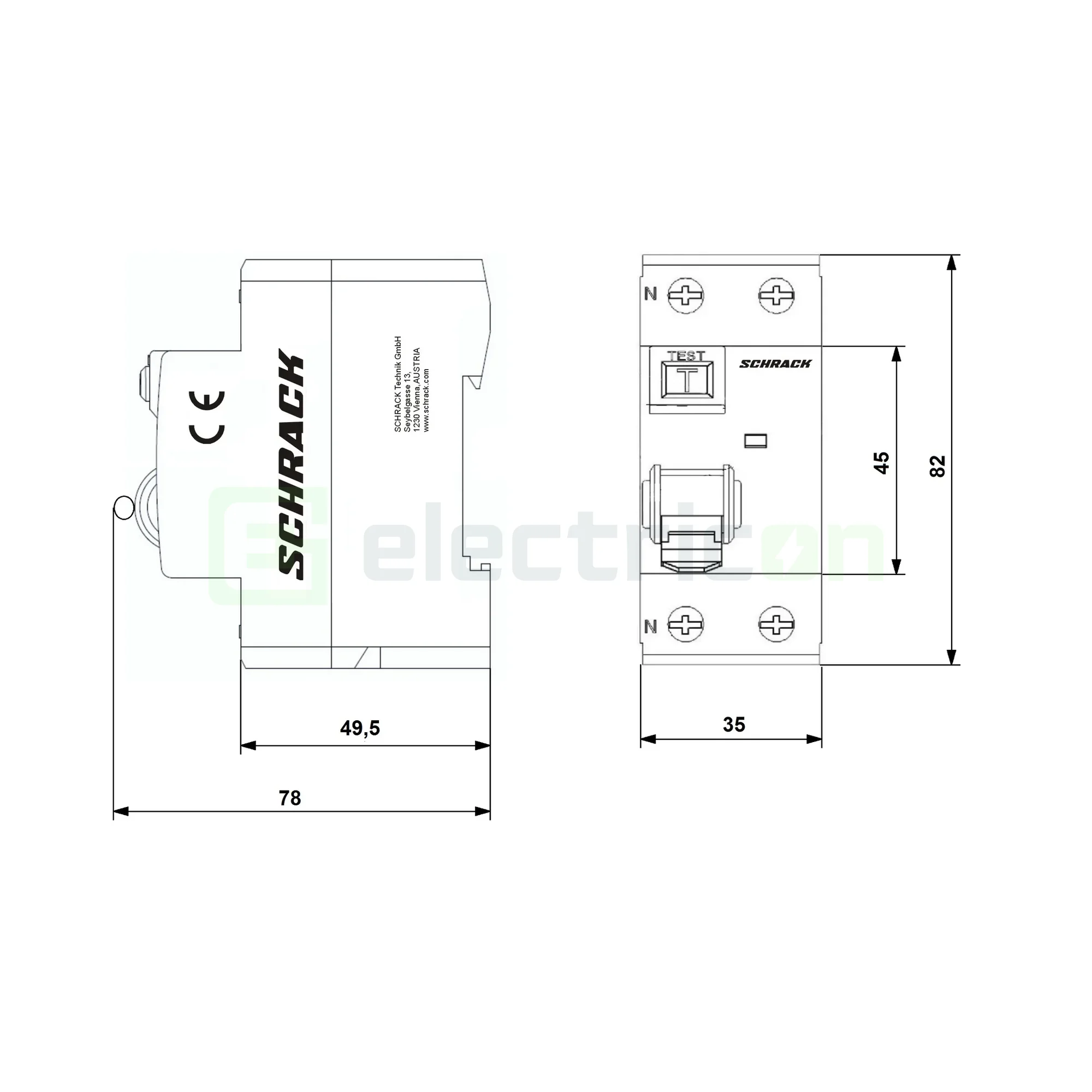 Intreruptor RCCB 40A/30mA Schrack - AR054203 [2]