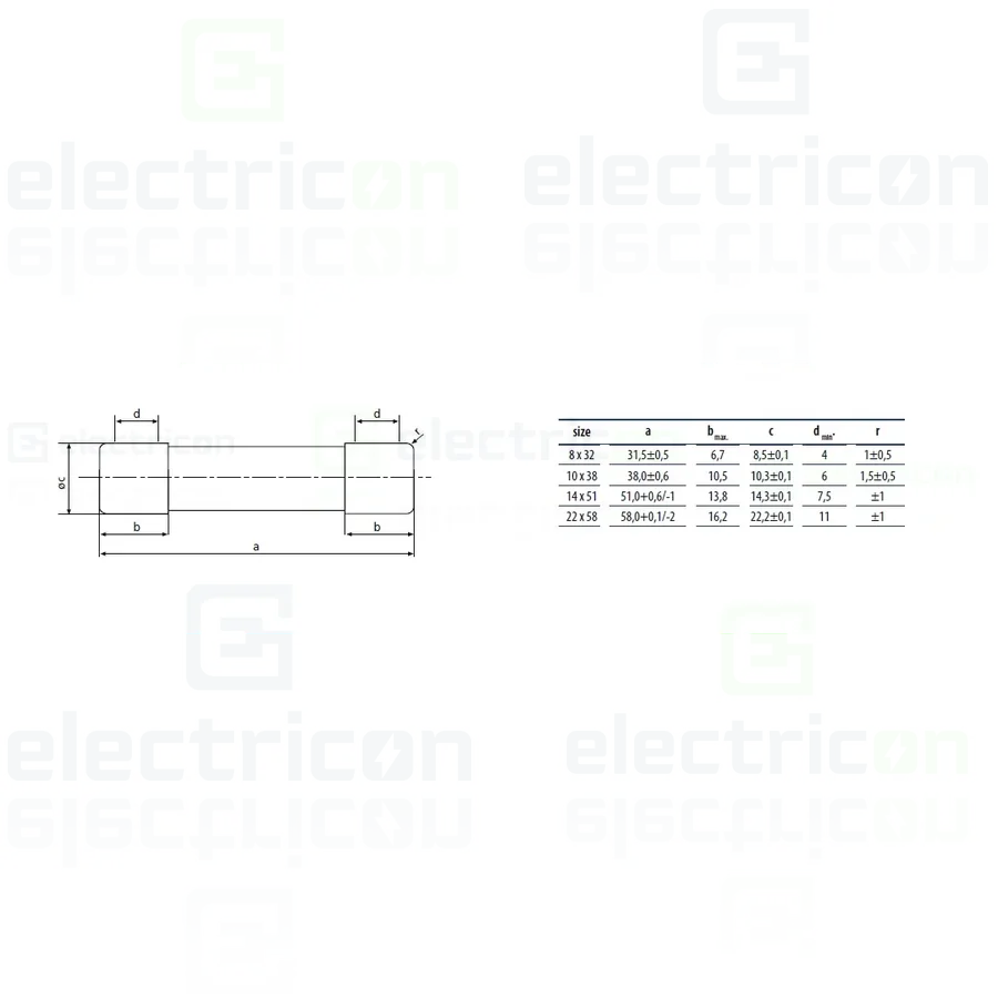Siguranta fuzibila cilindrica, CH14x51, 20A, gG, 690V, AC, ETI, 002630011 [2]