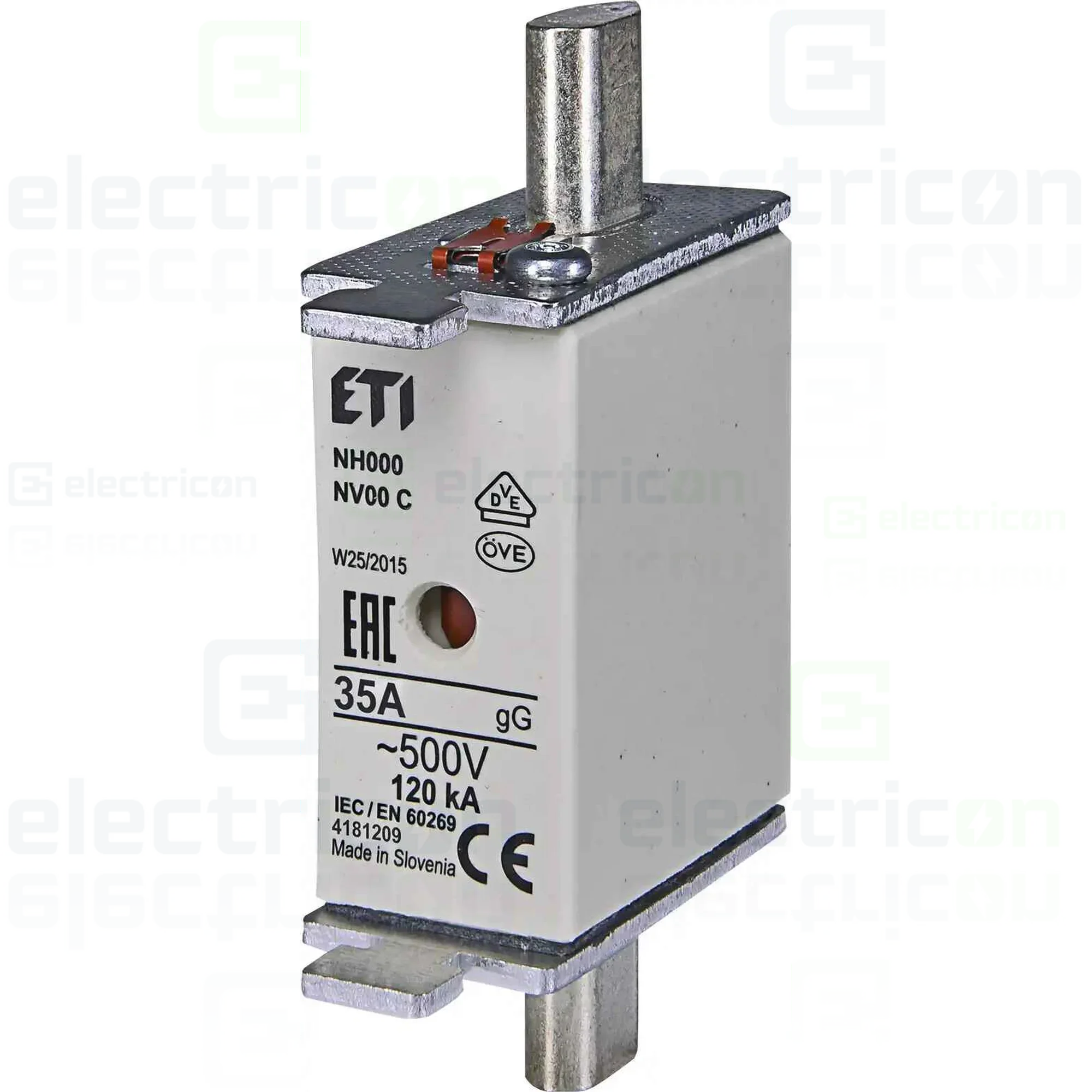 Siguranta fuzibila MPR fără izolație NH000 gG 35A/500V, ETI, 004181209 [1]