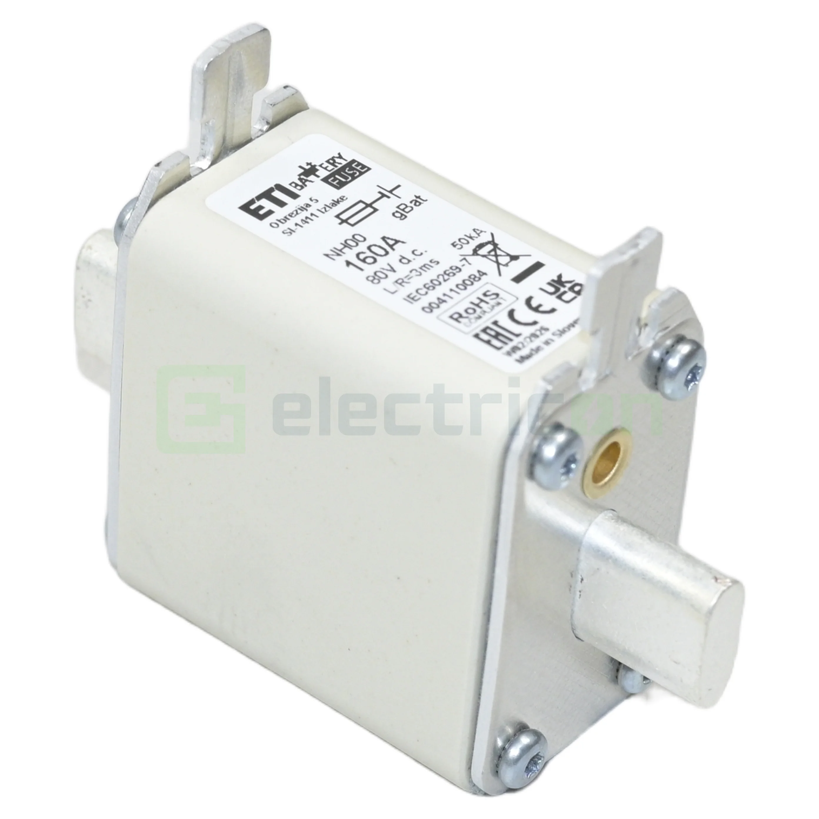 Siguranță fuzibilă ETI 004110084, MPR gr.00 gBat 160A 80V DC, cilindru NH 00 [2]