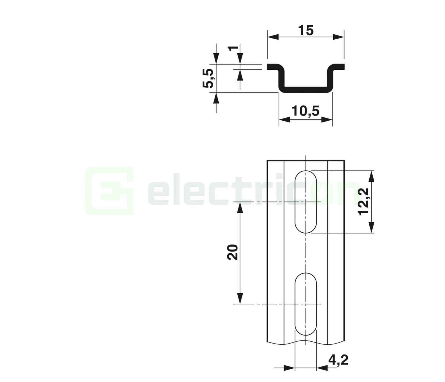Șină DIN 15mm x 5.5mm, Lungime 2m Phoenix Contact 1401763 [6]