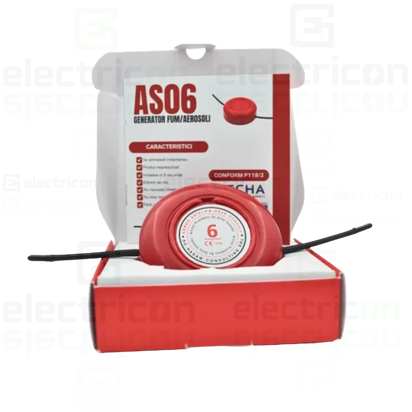 Pastila stingere incediu pentru tablou electric cu aerosoli , capacitatea de stingere 0.6 mc, pornire la contact cu flacara, Aeroo Shield 6, AS06 [3]