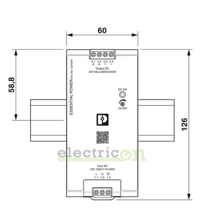 Sursa alimentare pe sina DIN, 10A, 24-28V DC, 1 faza, Phoenix Contact, 1234302 [2]
