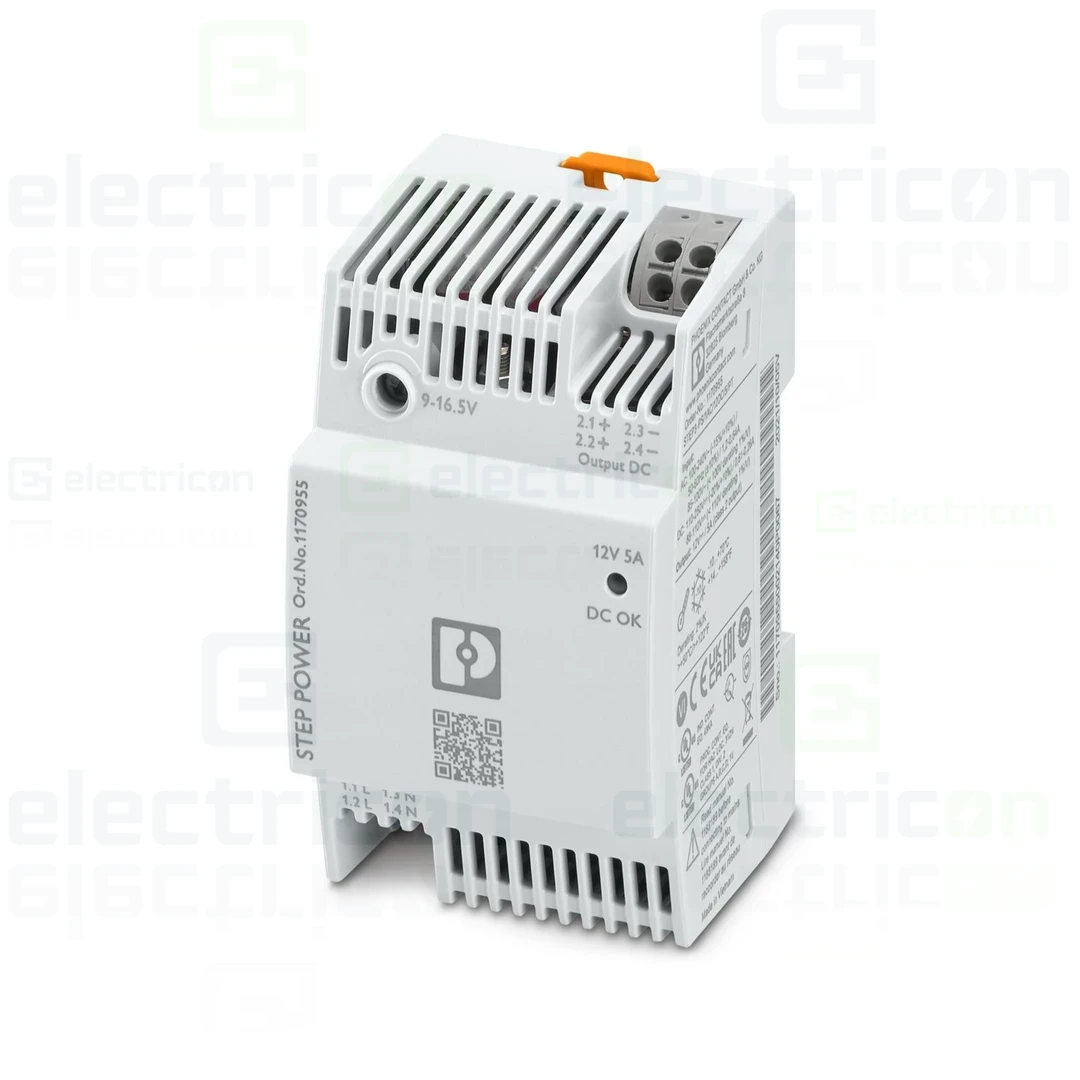 Sursa de alimentare pe șină DIN, 12V DC/ 5A , STEP3-PS/1AC/12DC/5/PT, Phoenix Contact, 1170955 [1]