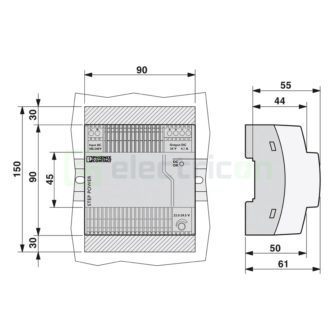Sursa de alimentare pe șină DIN, 24V DC/ 4,2A , STEP-PS/ 1AC/24DC/4.2 , Phoenix Contact, 2868664 [2]