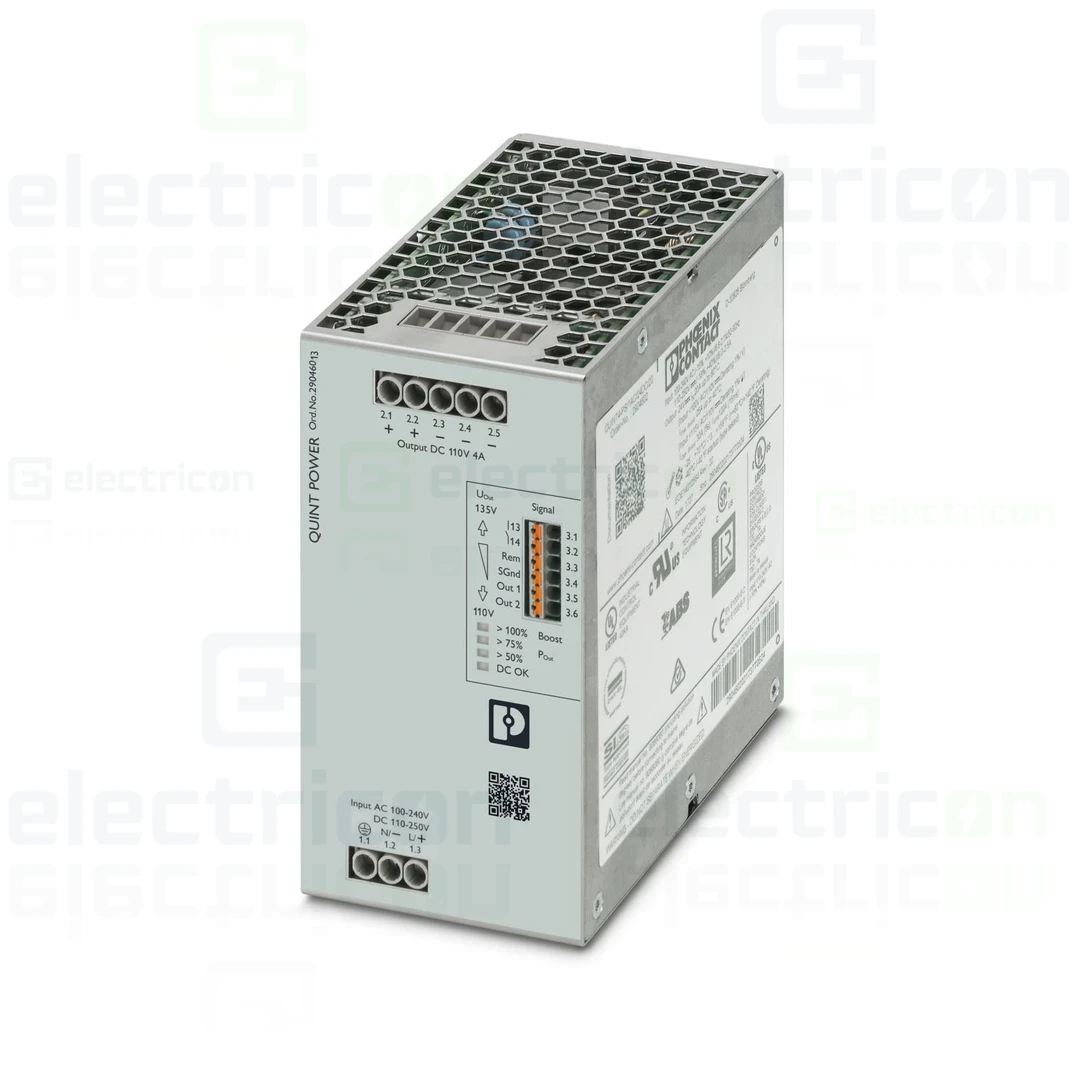 Sursa de alimentare pe șină DIN, monofazic 110V DC/ 4A , QUINT4-PS/1AC/110DC/4 , Phoenix Contact, 2904613 [1]