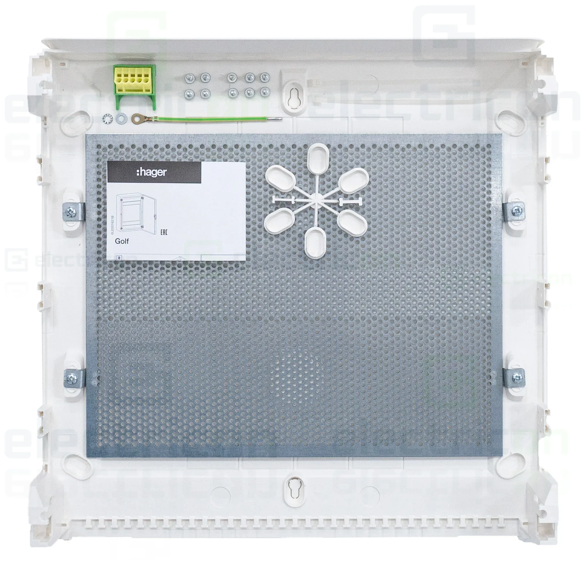 Tablou multimedia, aparent, 36 module (2x18), ușă albă, Golf, Hager, VS218PZF [3]