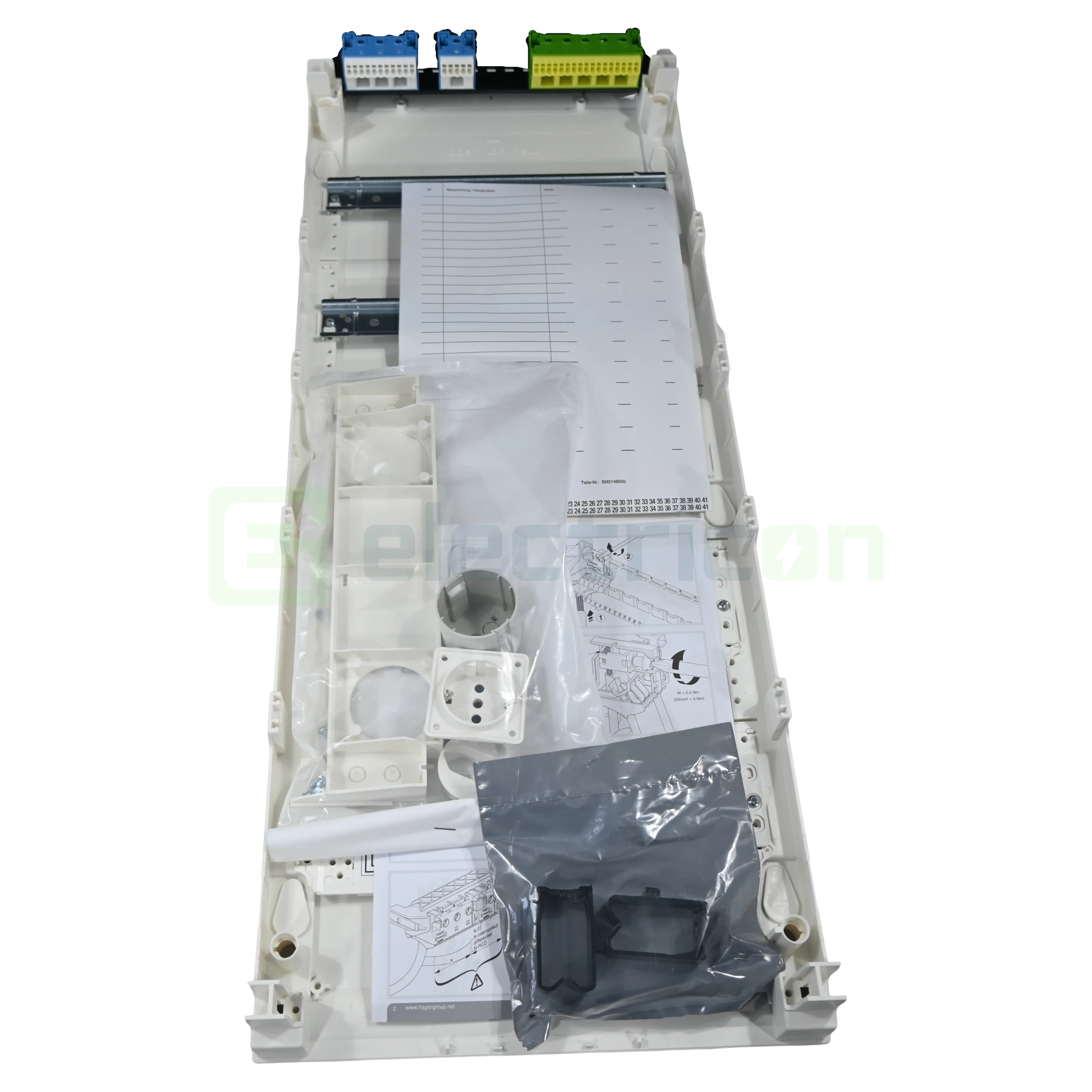 Tablou combo (hibrid), aparent,60 module, (24 module curent +36 module multimedia), IP30, Volta, Hager, VA602NWH [4]