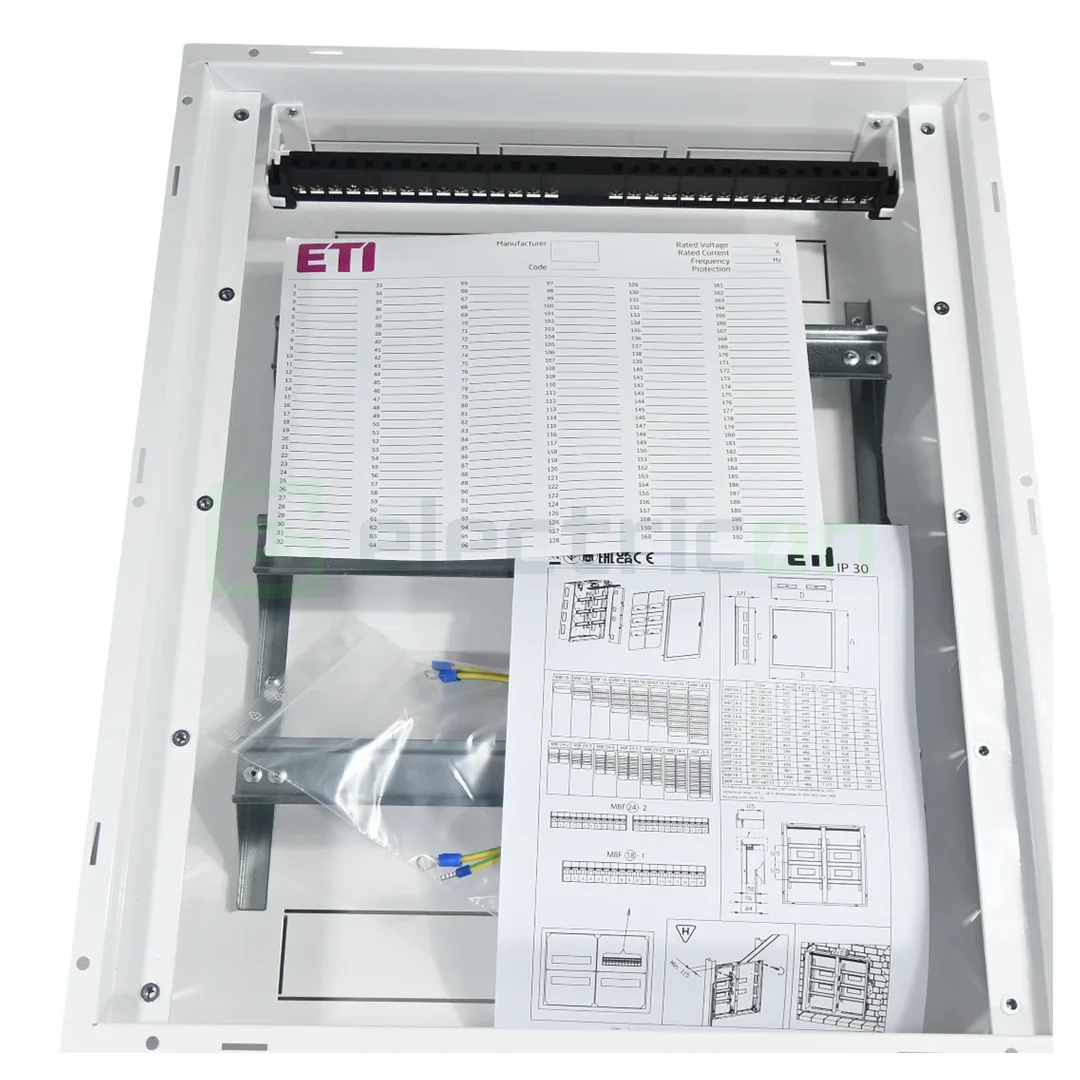 Tablou de sigurante 3x18, 54 module incastrat cu usa metalica, MBF18-3, ETI, 001108102 [4]