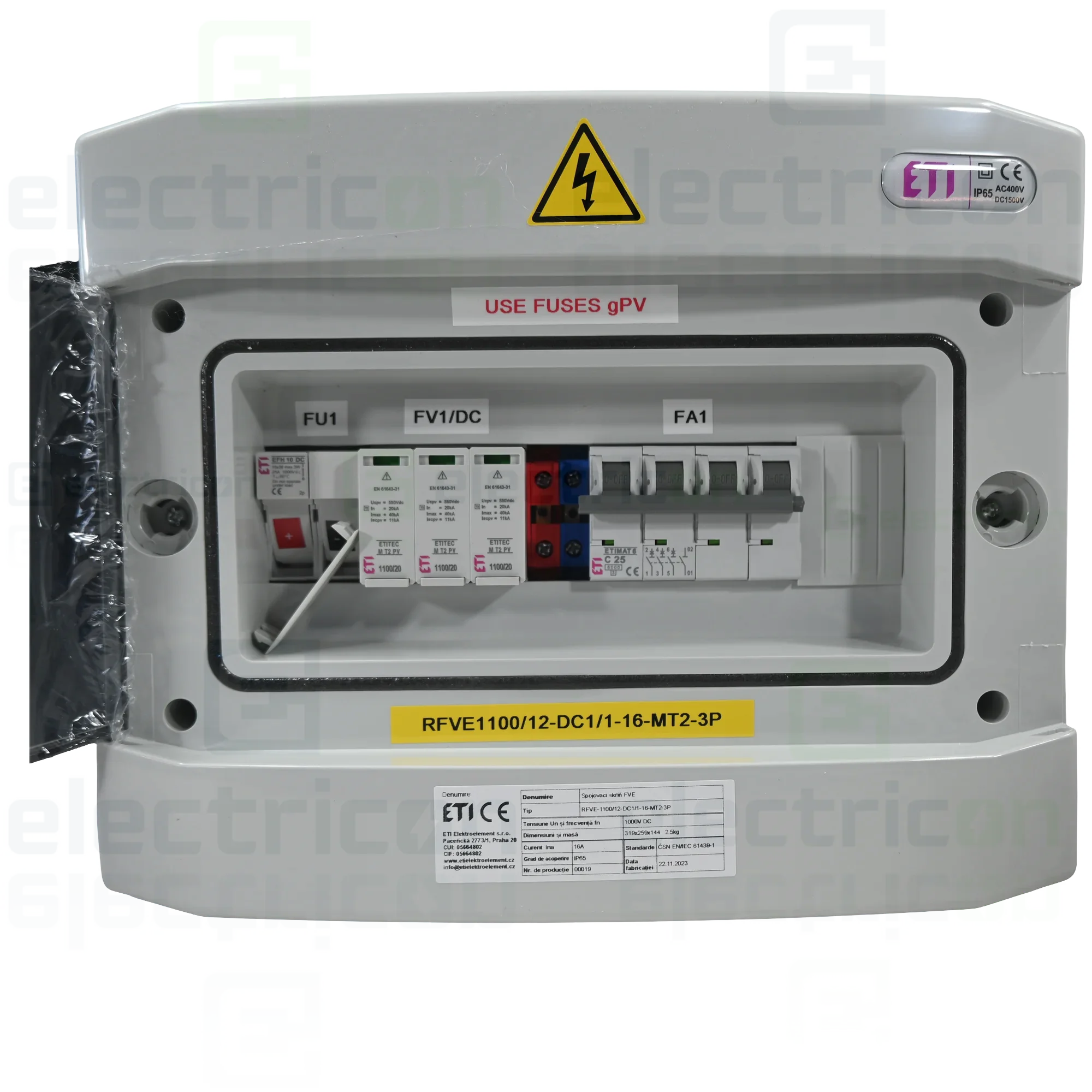 Tablou distributie PV 1100/12-DC1/1-16-MT2-3C25, cu 1 string, ETI, 001107097 [2]