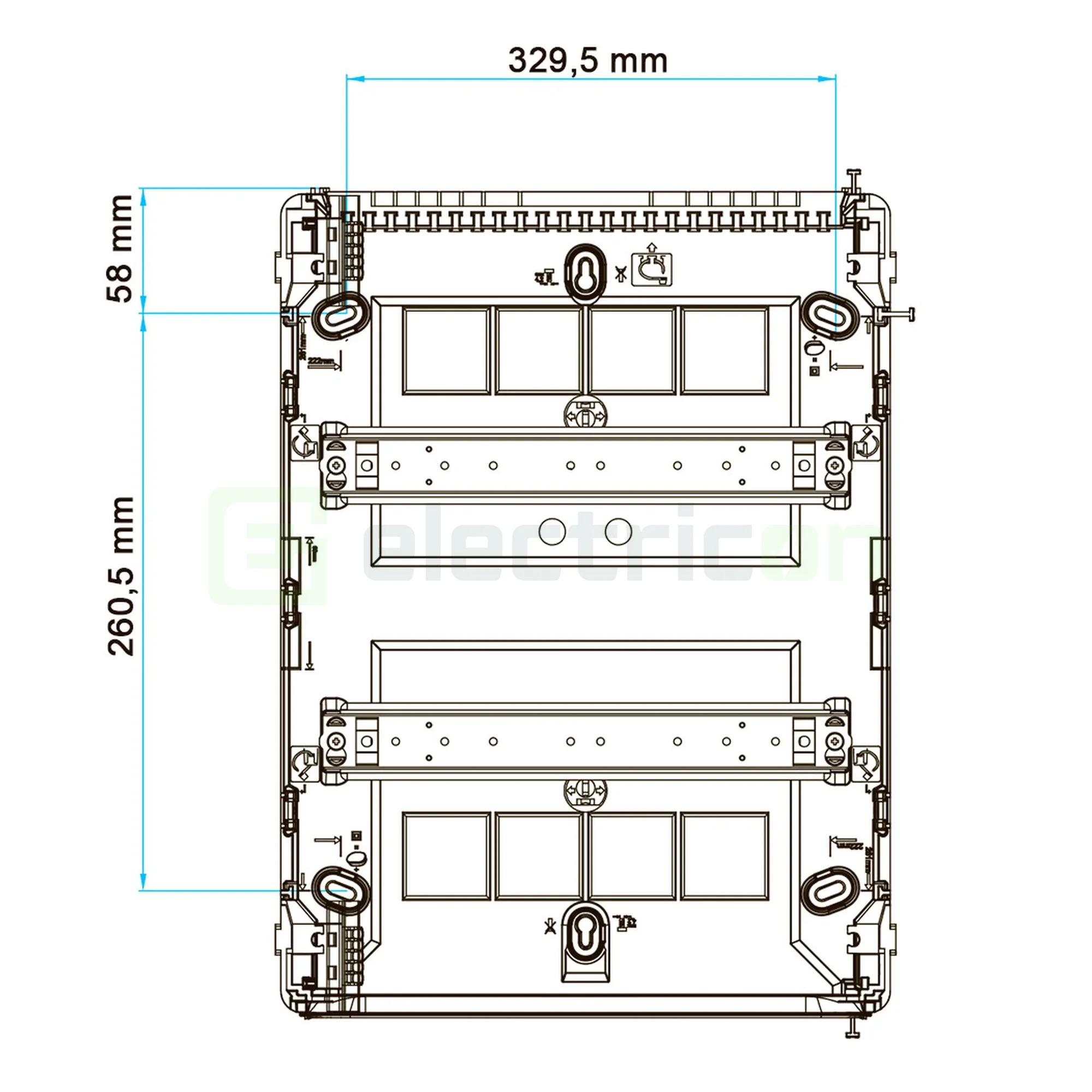Tablou multimedia, aparent, 36 module (2x18), ușă albă, Golf, Hager, VS218PZF [10]