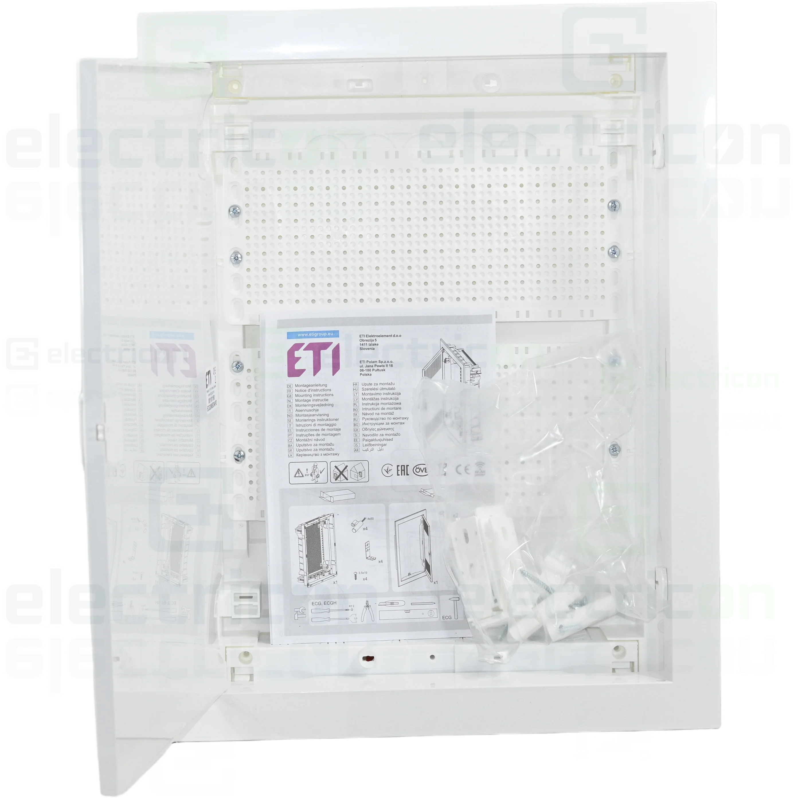 Tablou multimedia, încastrat, 28 module (2x14), ușă albă, IP30, ECG28MEDIAPO, ETI, 001101190 [2]