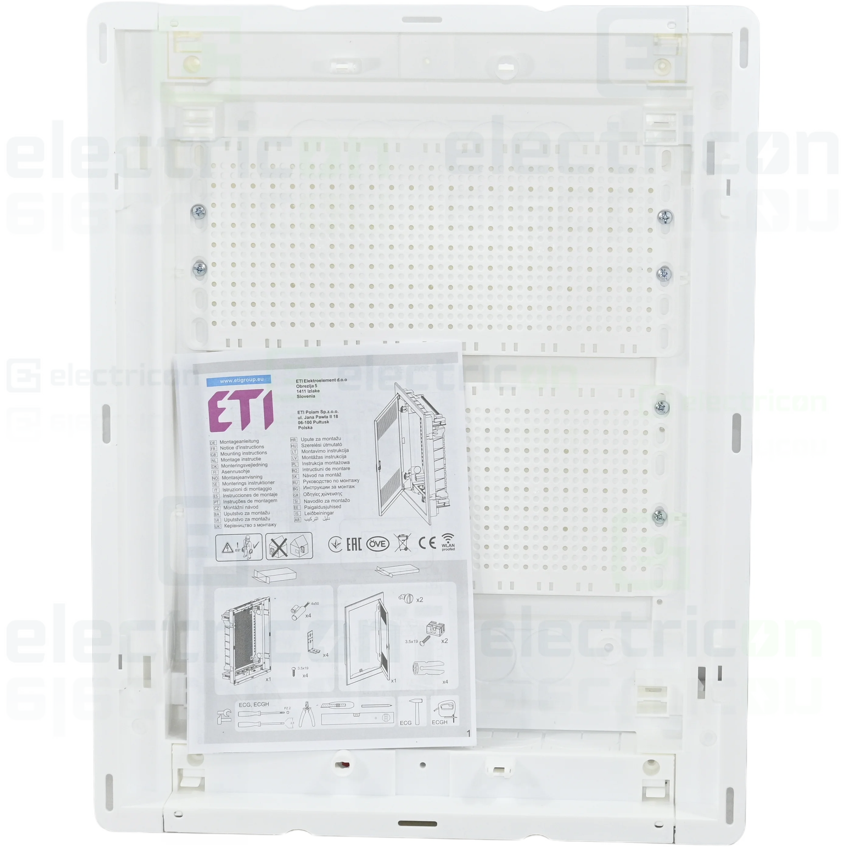 Tablou multimedia, încastrat, 28 module (2x14), ușă albă, IP30, ECG28MEDIAPO, ETI, 001101190 [3]