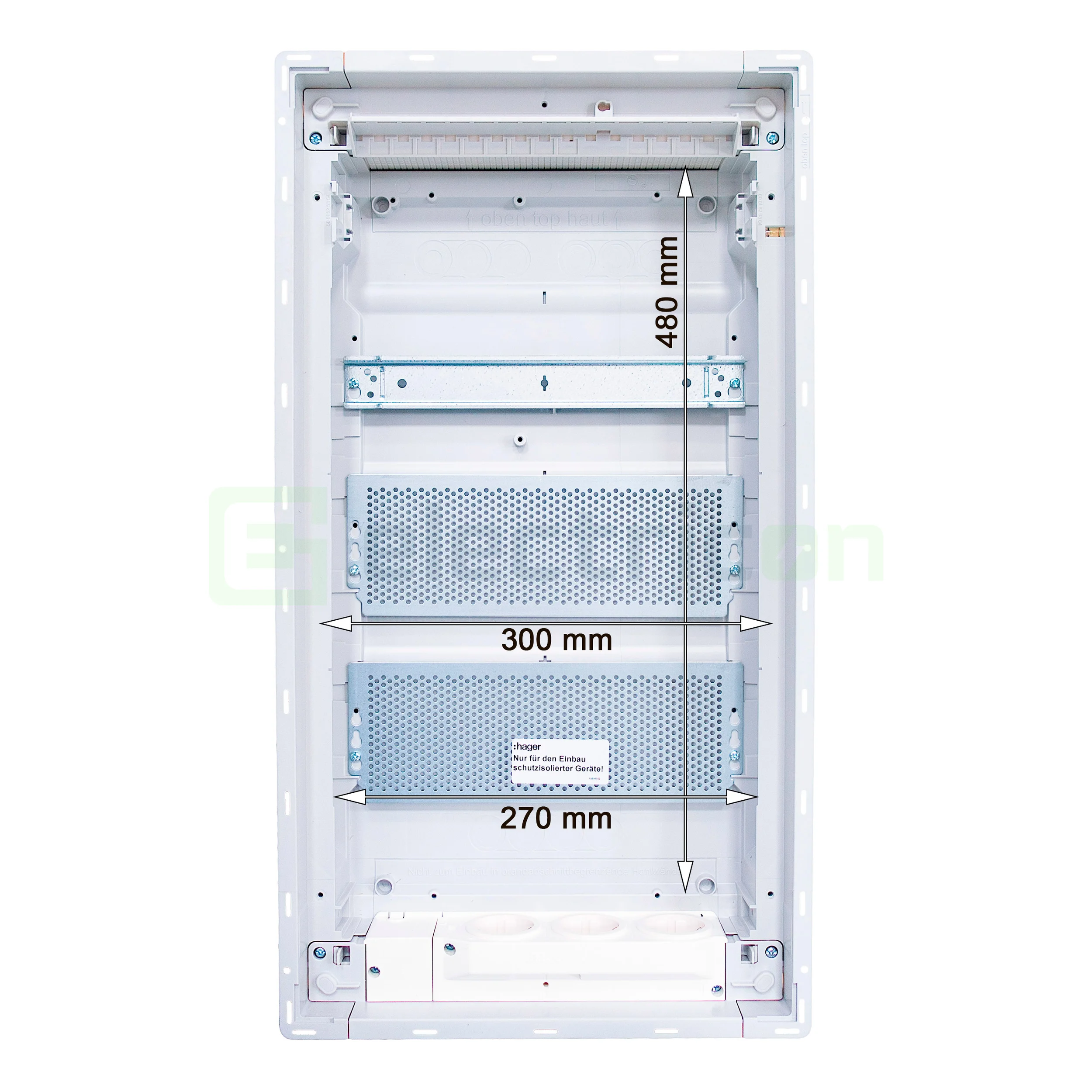 Tablou multimedia metalic, incastrat, 36 module (3x12), ușă albă, Volta, Hager, VU36NW [8]
