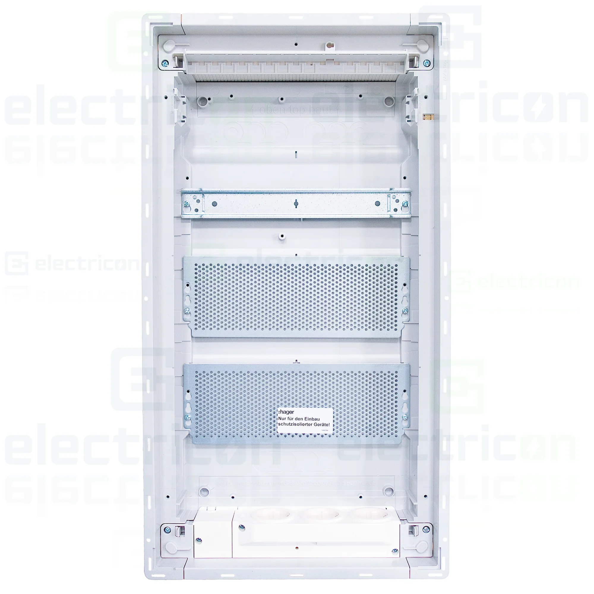 Tablou multimedia metalic, incastrat, 36 module (3x12), ușă albă, Volta, Hager, VU36NW [3]