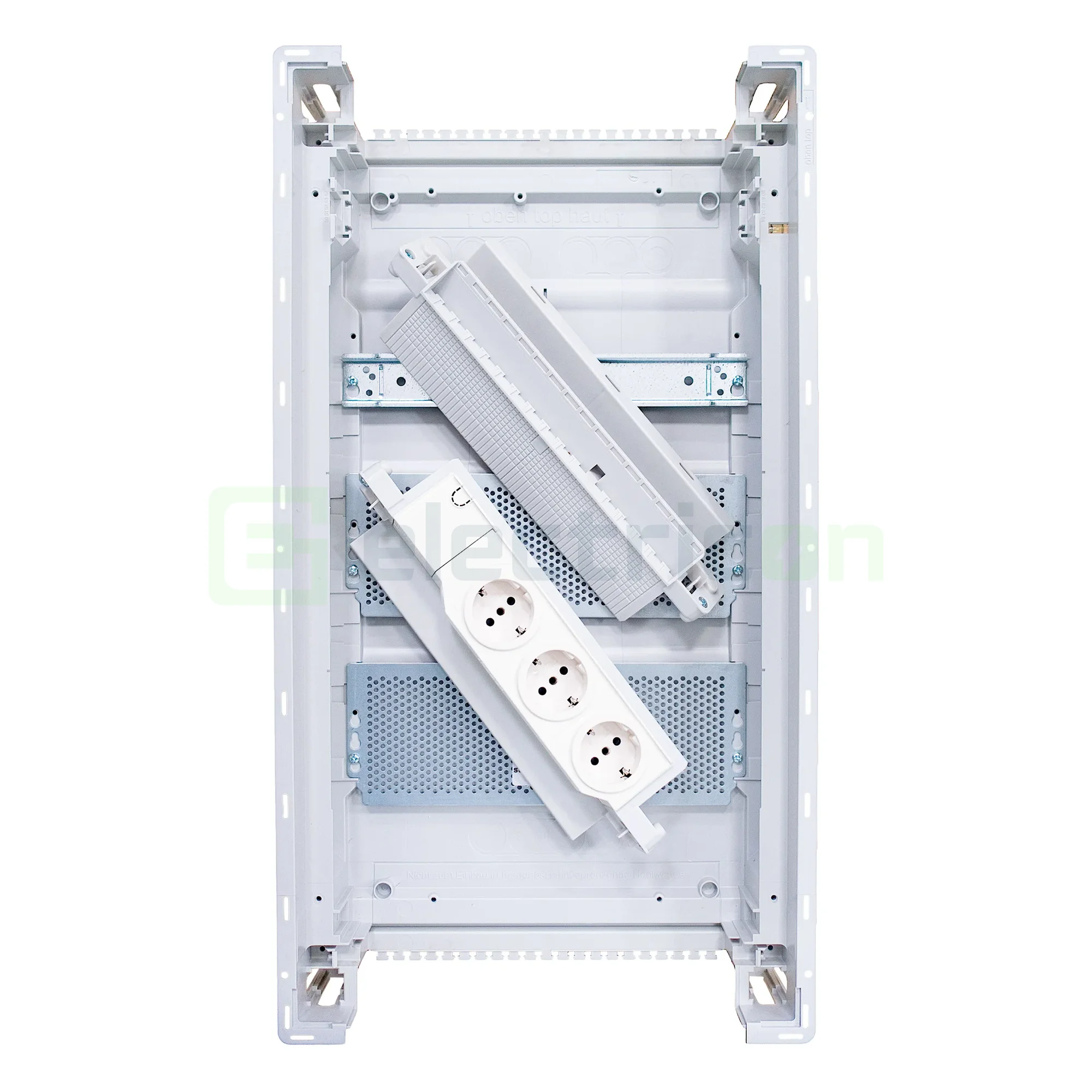 Tablou multimedia metalic, incastrat, 36 module (3x12), ușă albă, Volta, Hager, VU36NW [6]