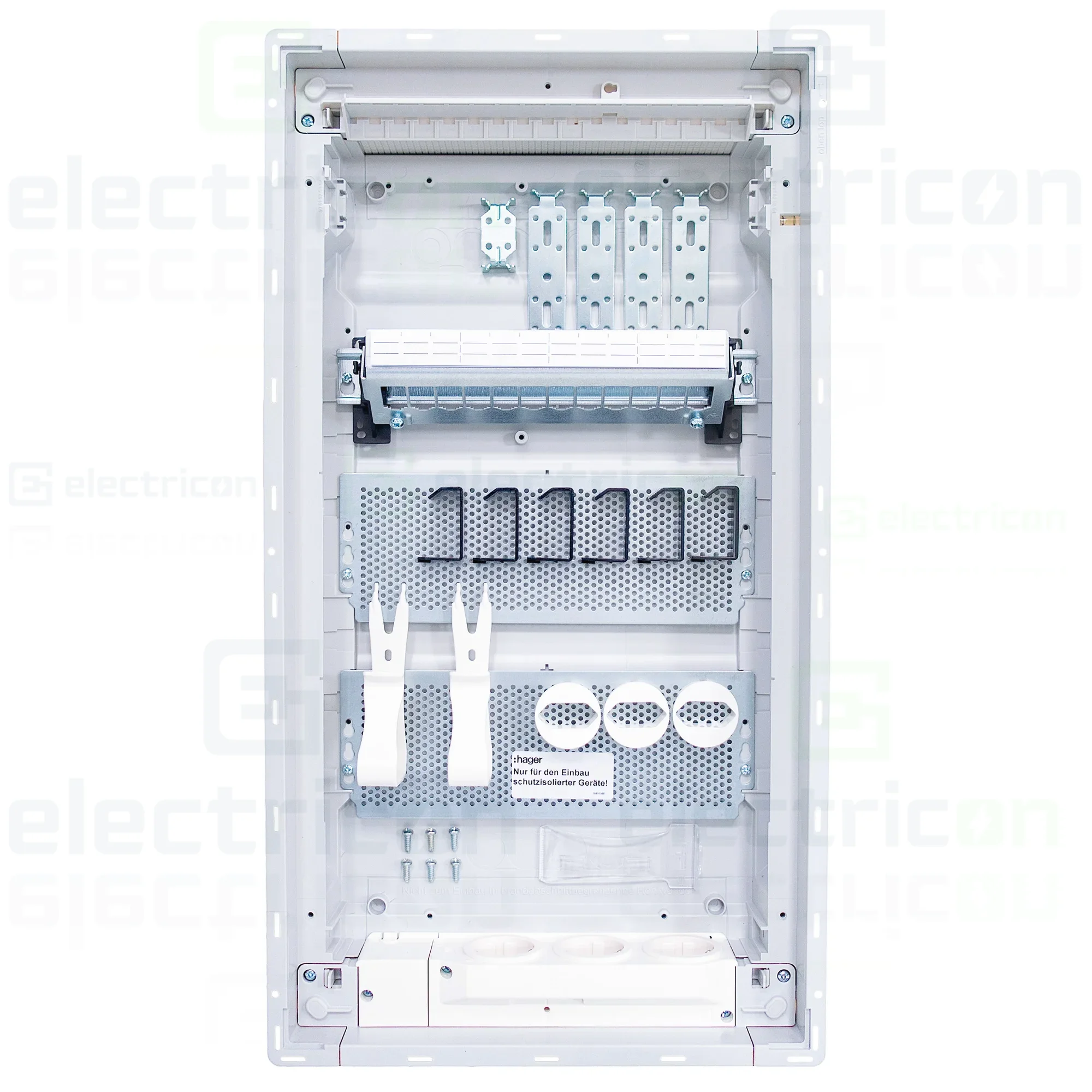 Tablou multimedia metalic, incastrat, 36 module (3x12), ușă albă, Volta, Hager, VU36NW [2]