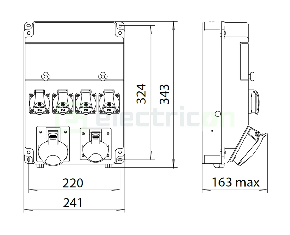 Tablou Șantier Trifazic 4xSchuko + 2xCEE IP54 ETI 001105262 [8]