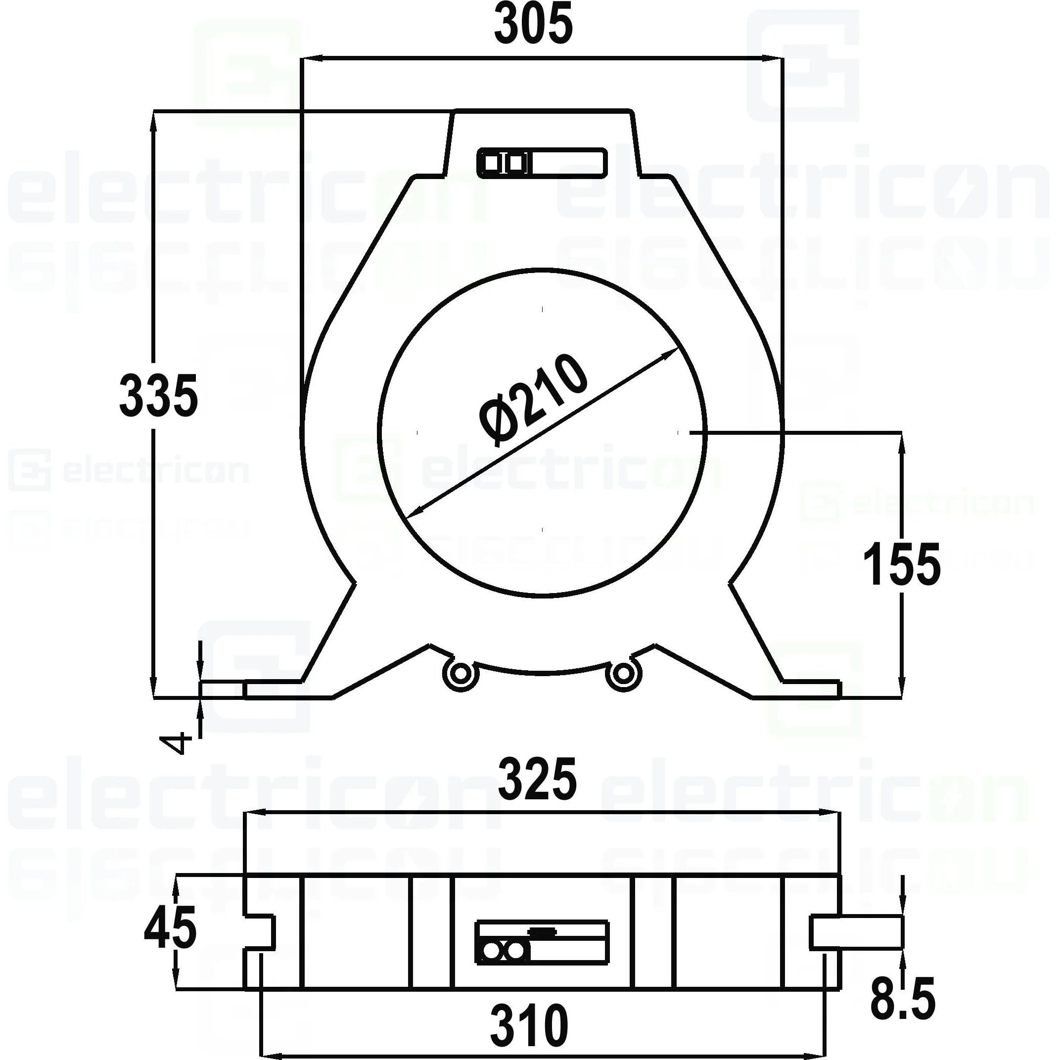 Transformator toroidal Schrack BXFIA117, Ø210mm, tip A, releu diferențial [6]