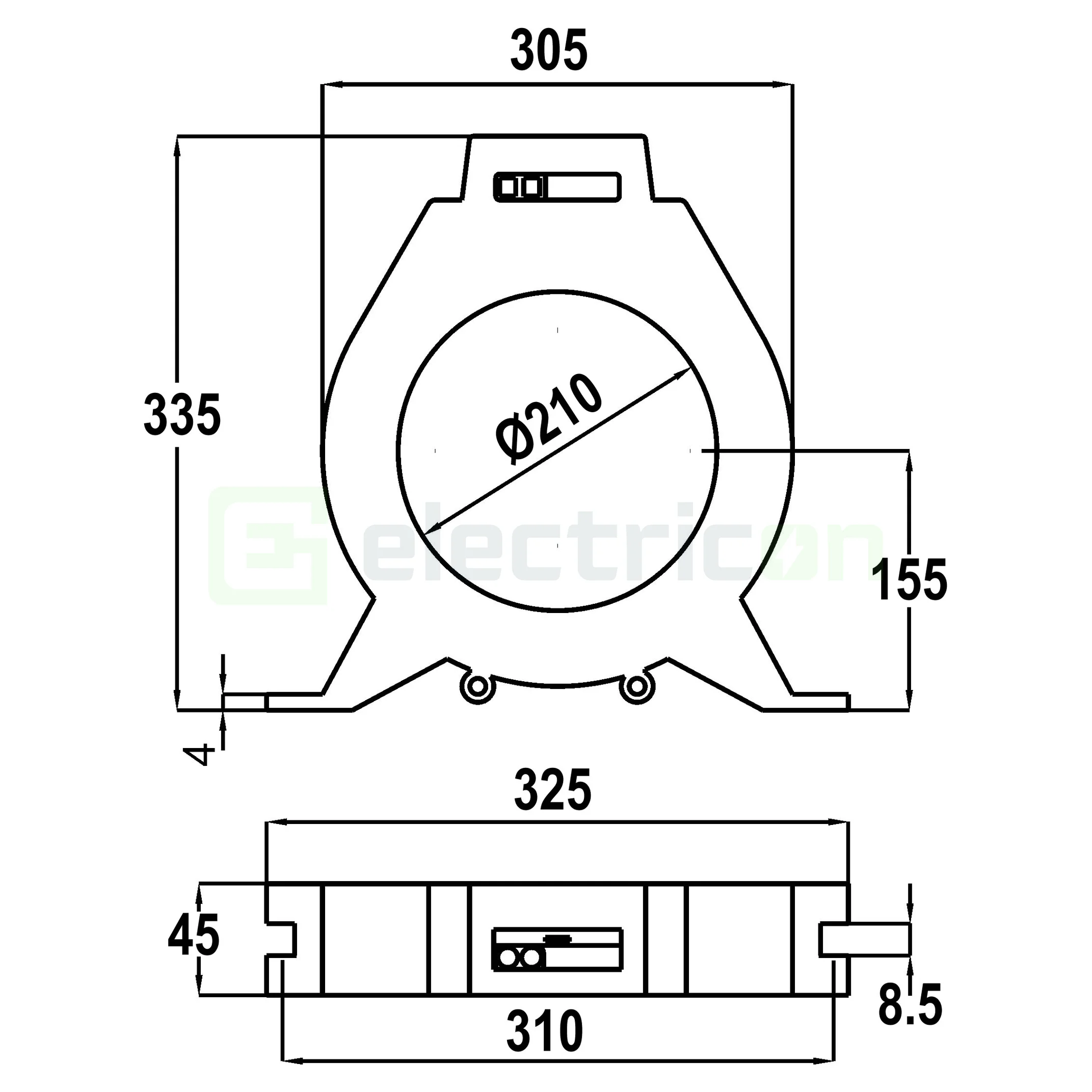 Transformator toroidal Schrack BXFIA117, Ø210mm, tip A, releu diferențial [6]