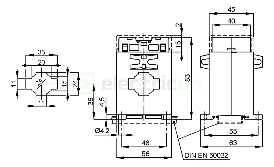Transformator pentru releu diferențial tip A, diametru 24mm, Schrack [7]