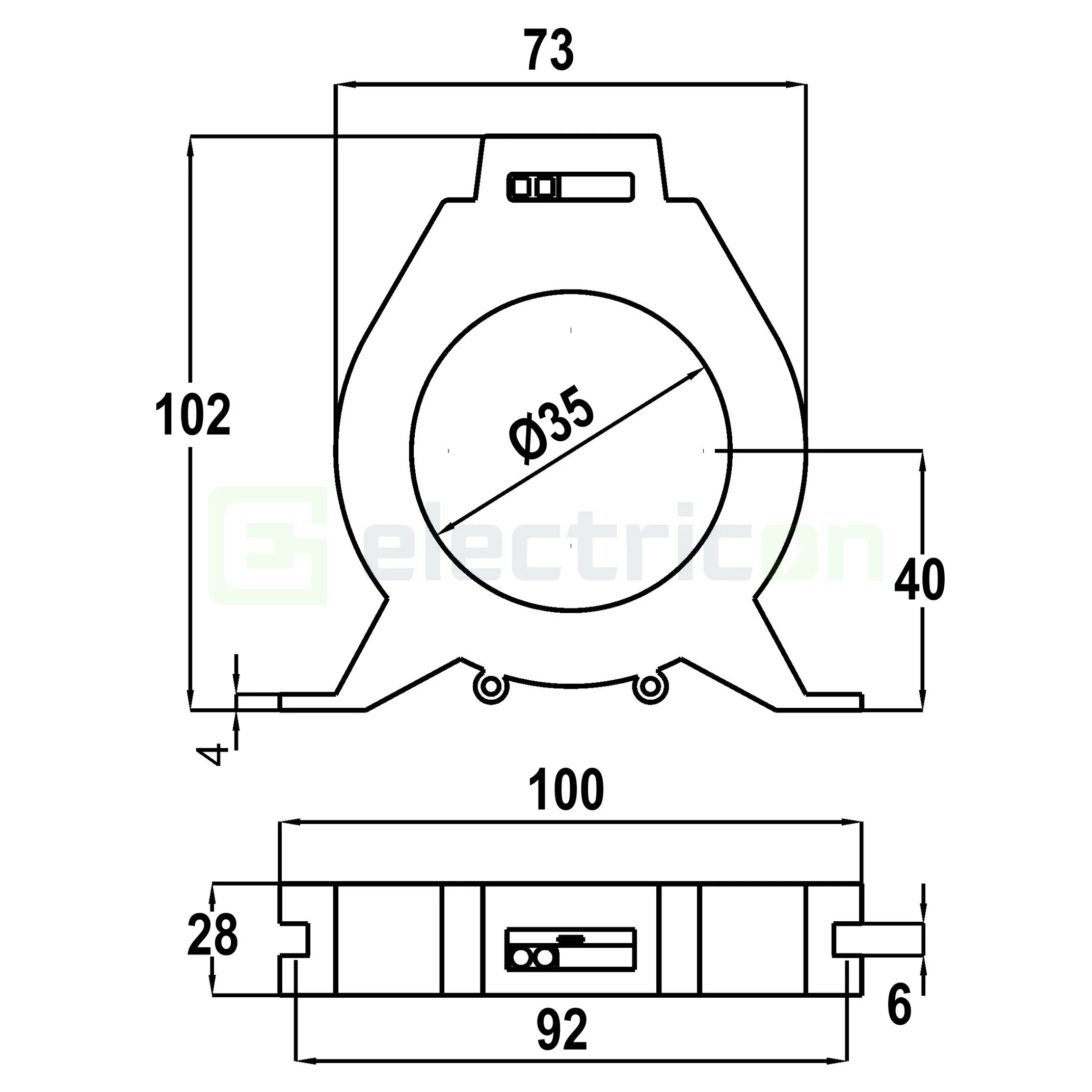 Transformator toroidal Schrack BXFIA112, Ø35mm, tip A, releu diferențial [8]