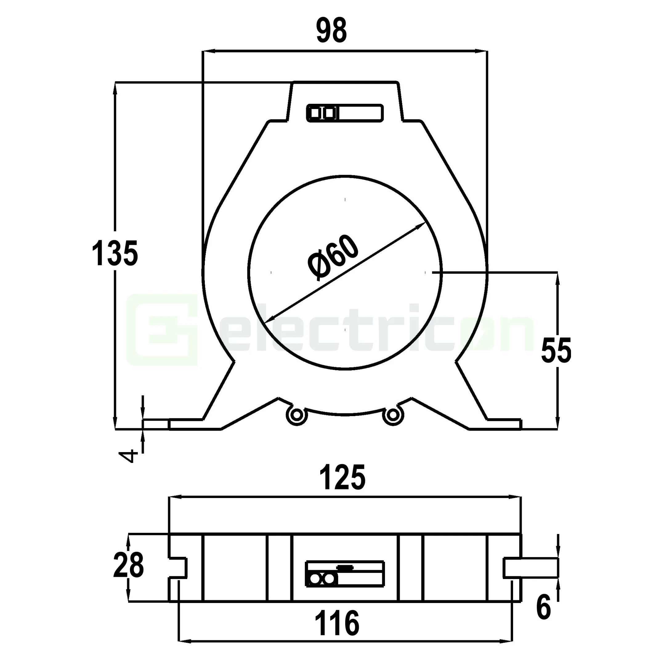 Transformator toroidal Schrack BXFIA113, Ø60mm, tip A, releu diferențial [7]