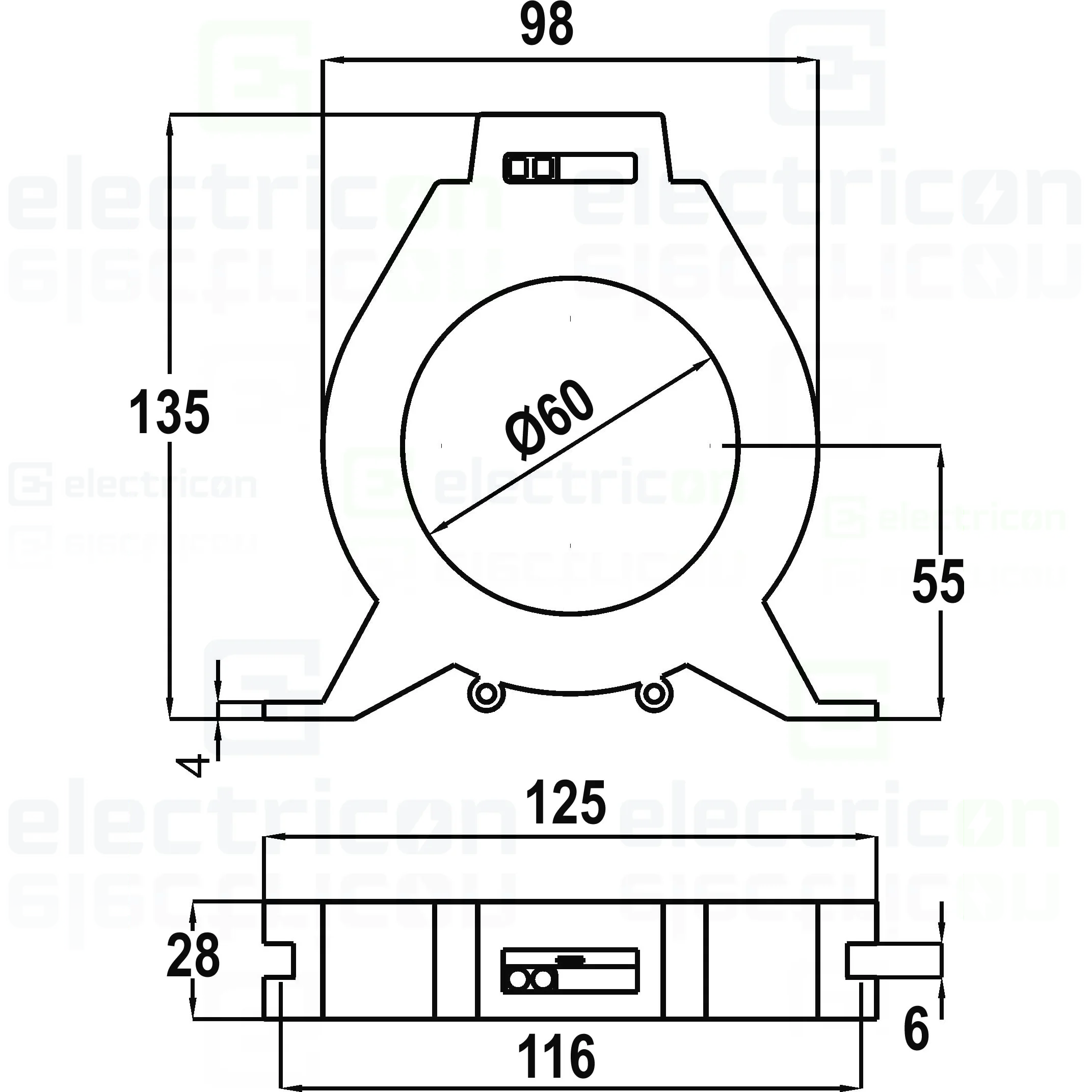 Transformator toroidal Schrack BXFIA113, Ø60mm, tip A, releu diferențial [7]