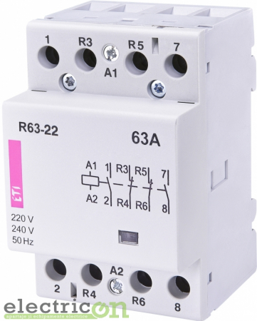 Contactori - Contactor modular 4P 3-module, 63A, 2NO 2NC