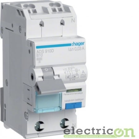 RCBO – siguranțe cu protecție diferențială - Disjunctor diferential 10A/30mA Schrack - ADS910D